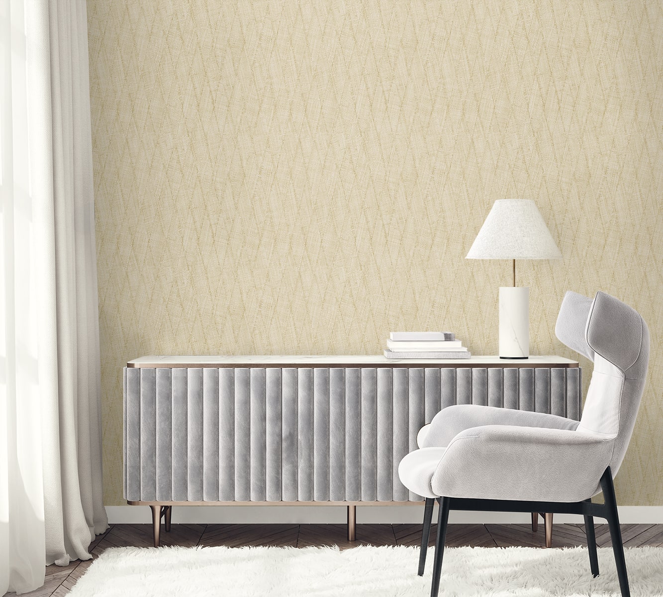 Raffia Sun Woven Embossed Vinyl Unpasted Wallpaper