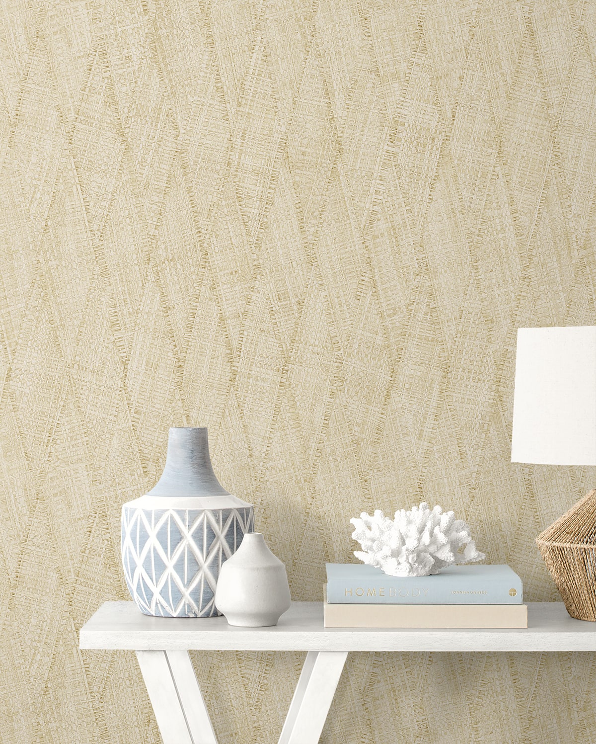 Raffia Sun Woven Embossed Vinyl Unpasted Wallpaper