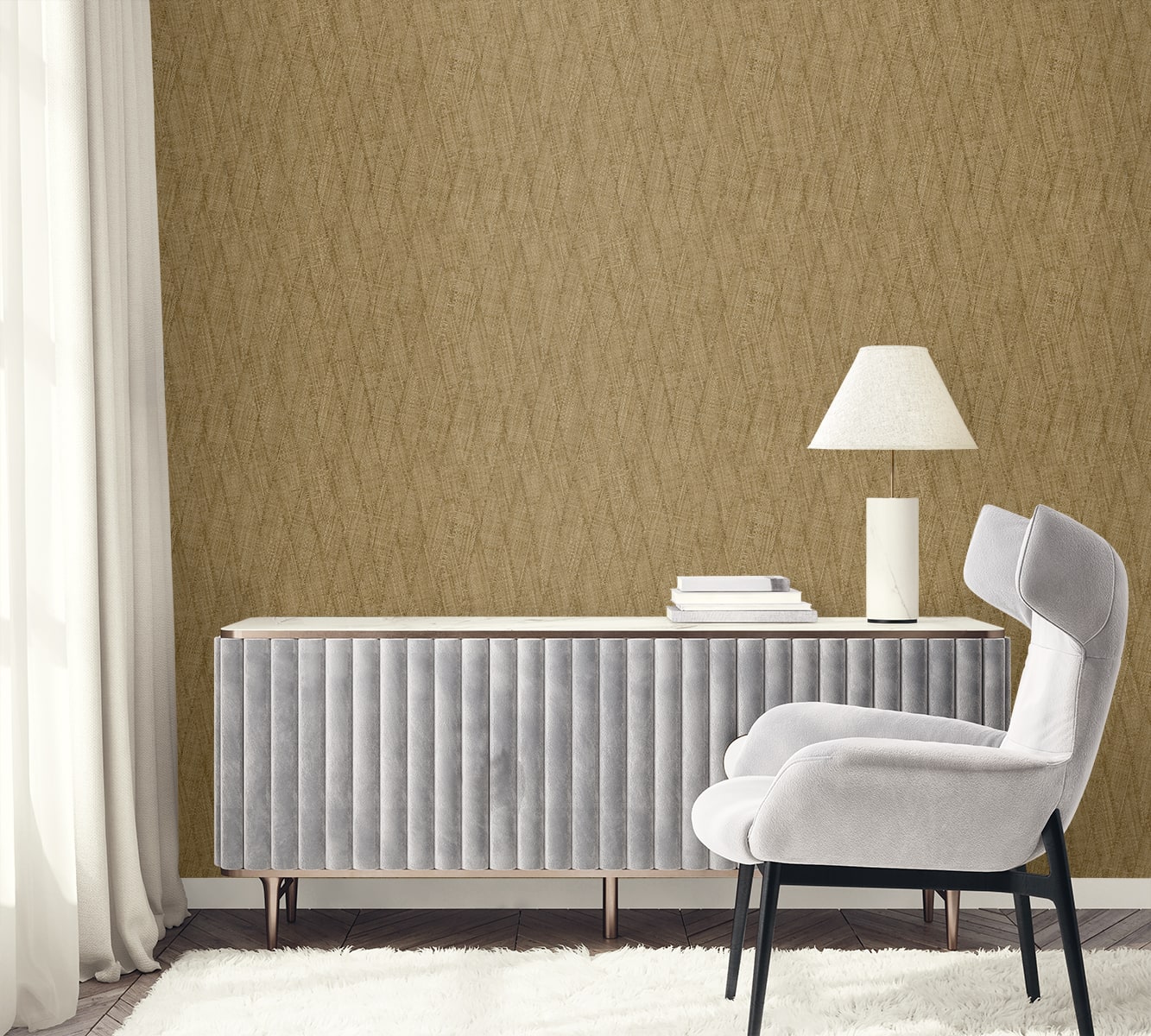 Raffia Sun Woven Embossed Vinyl Unpasted Wallpaper