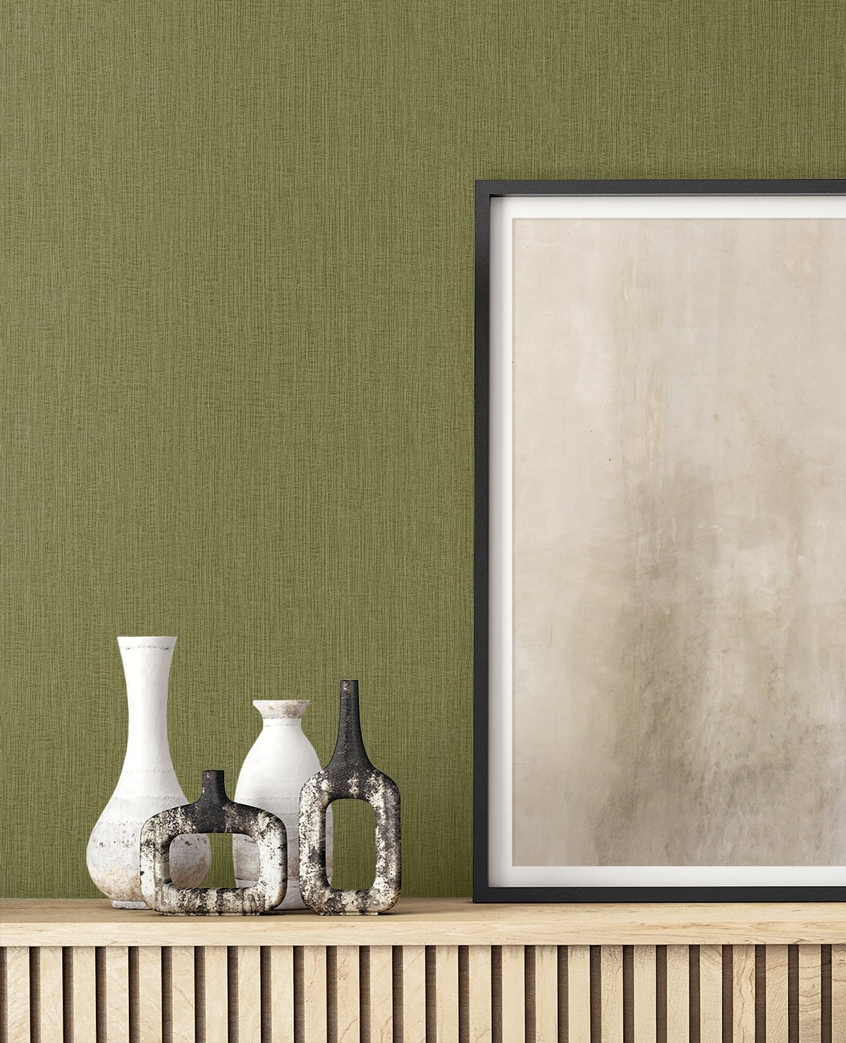 Raffia Natural Tether Embossed Vinyl Unpasted Wallpaper