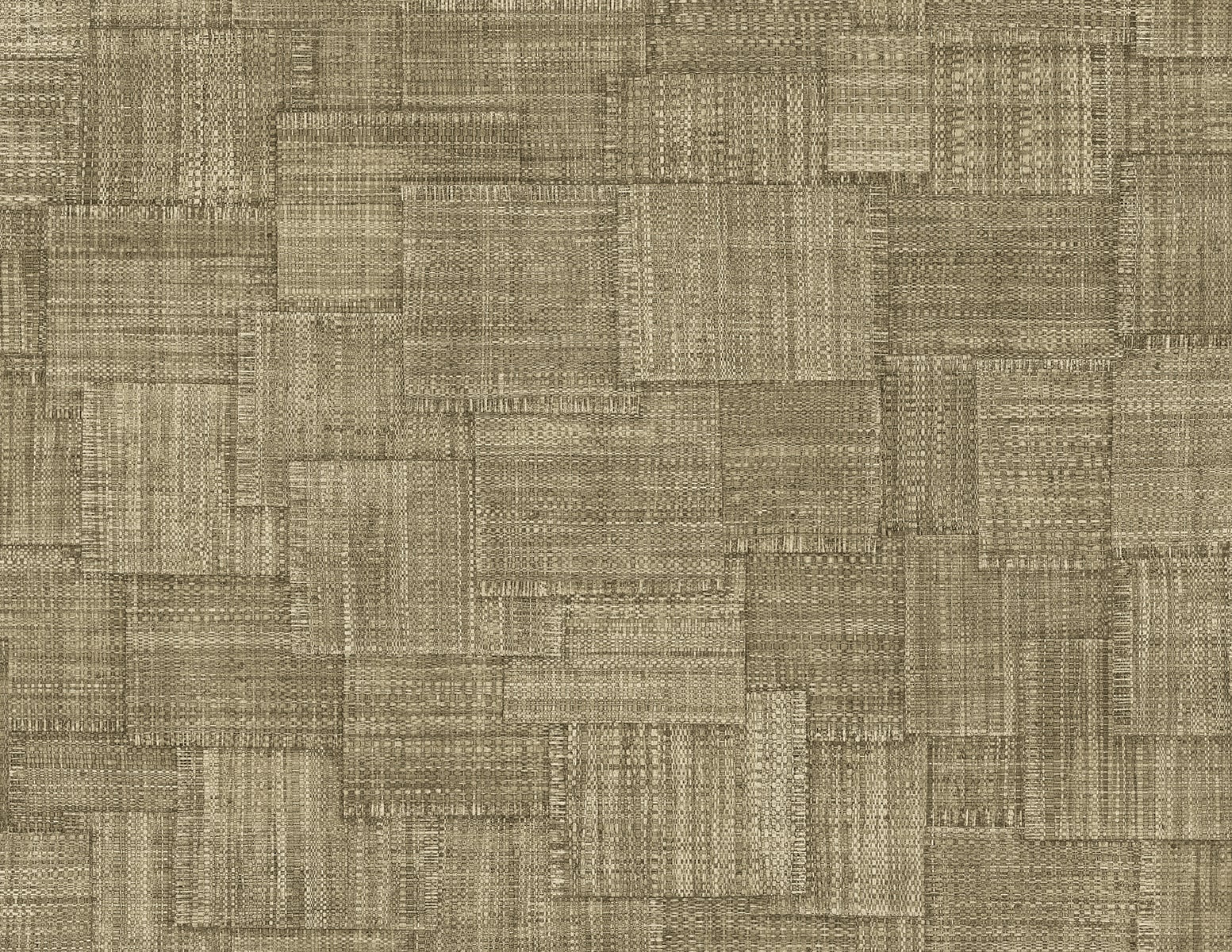 Raffia Woven Blocks Embossed Vinyl Unpasted Wallpaper