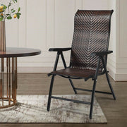 Outdoor, Dark Brown Rattan Folding Patio Chair