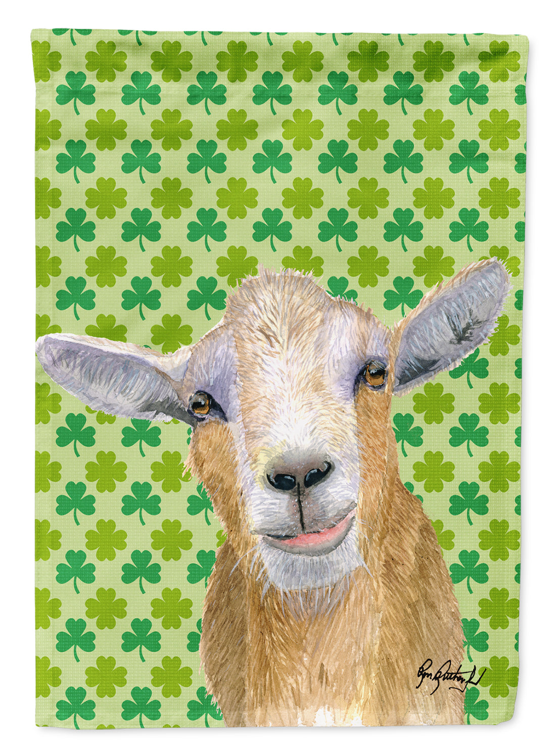 St Patrick's Day Goat Garden Flag