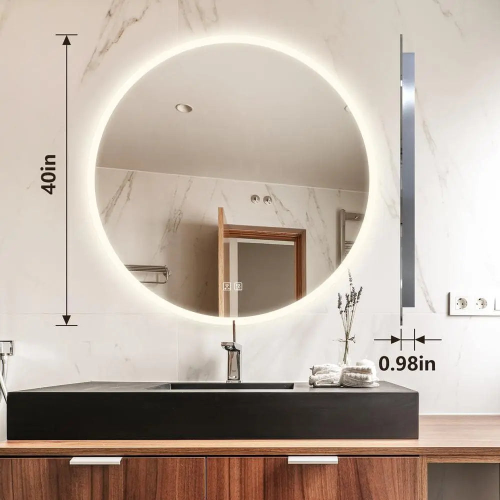 Round Backlit LED Vanity Mirrors With Dimmable Lights