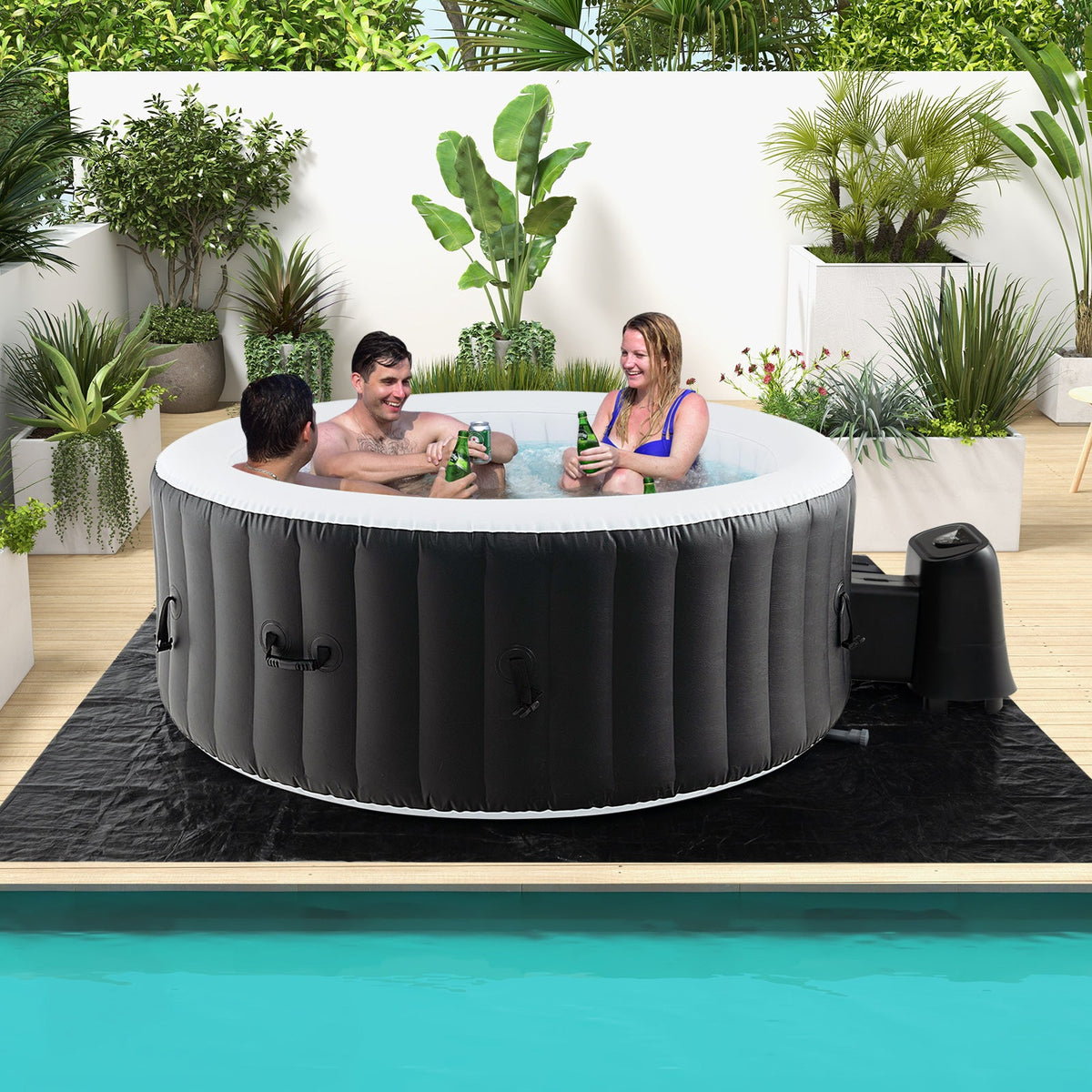 70/80 Inches Round SPA Pool Hottub with Air Jets Electric Heater Pump-S