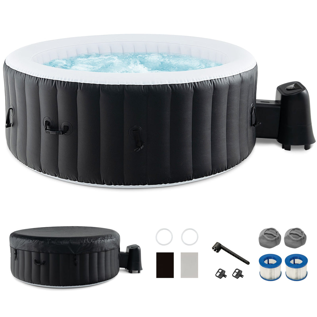 70/80 Inches Round SPA Pool Hottub with Air Jets Electric Heater Pump-S