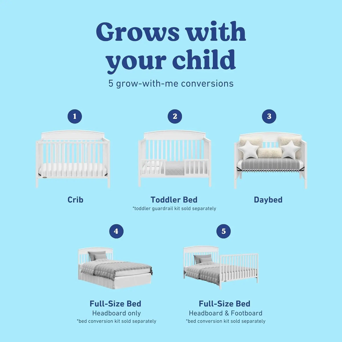 Sunflower Fields 5-in-1 Convertible Crib