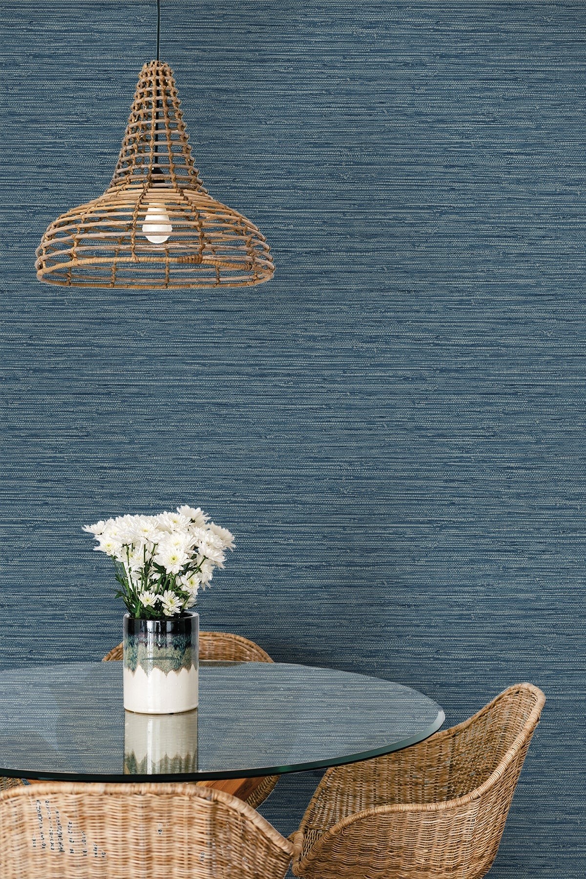Summer House Isla Faux Jute Embossed Vinyl Unpasted Wallpaper