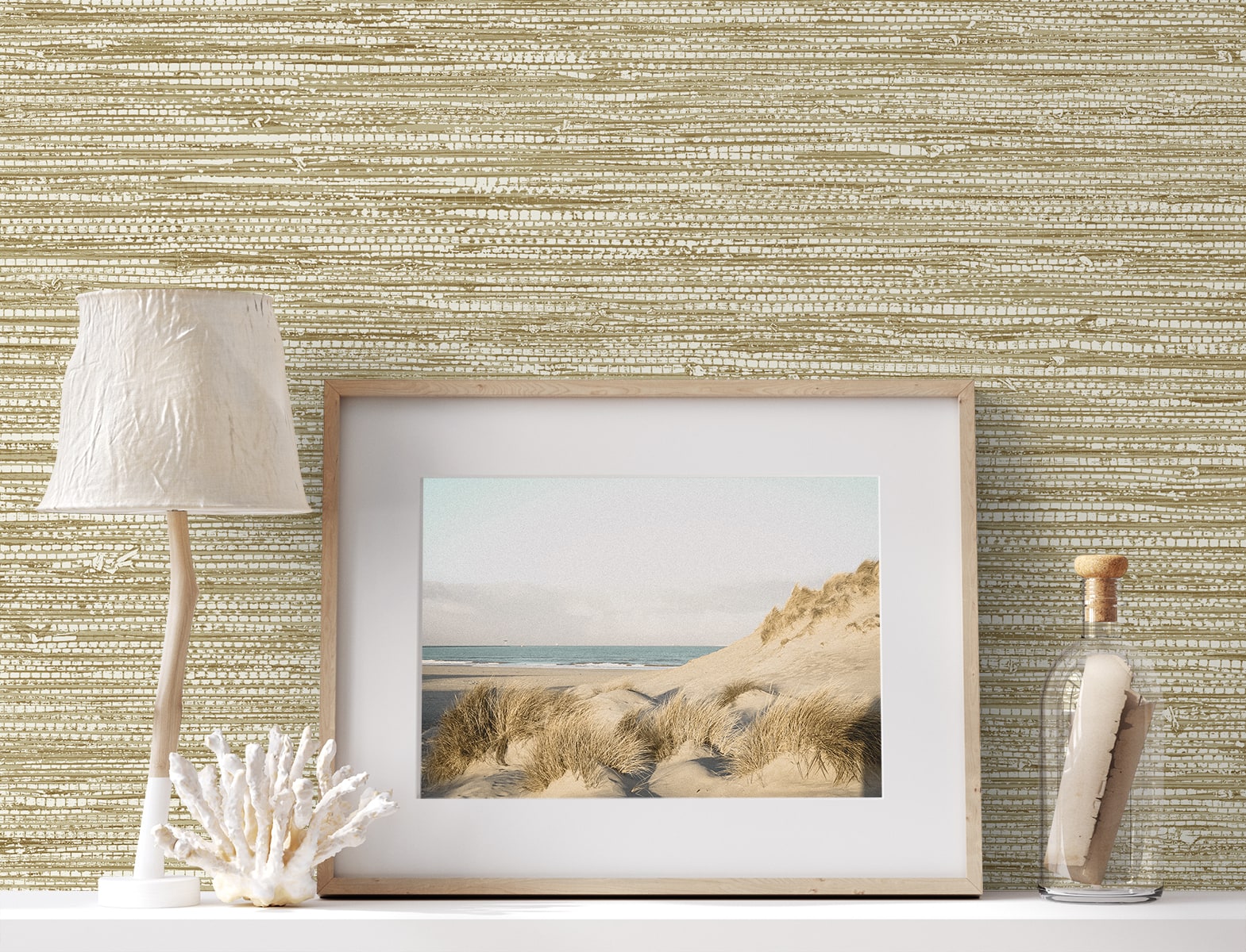 Summer House Isla Faux Jute Embossed Vinyl Unpasted Wallpaper