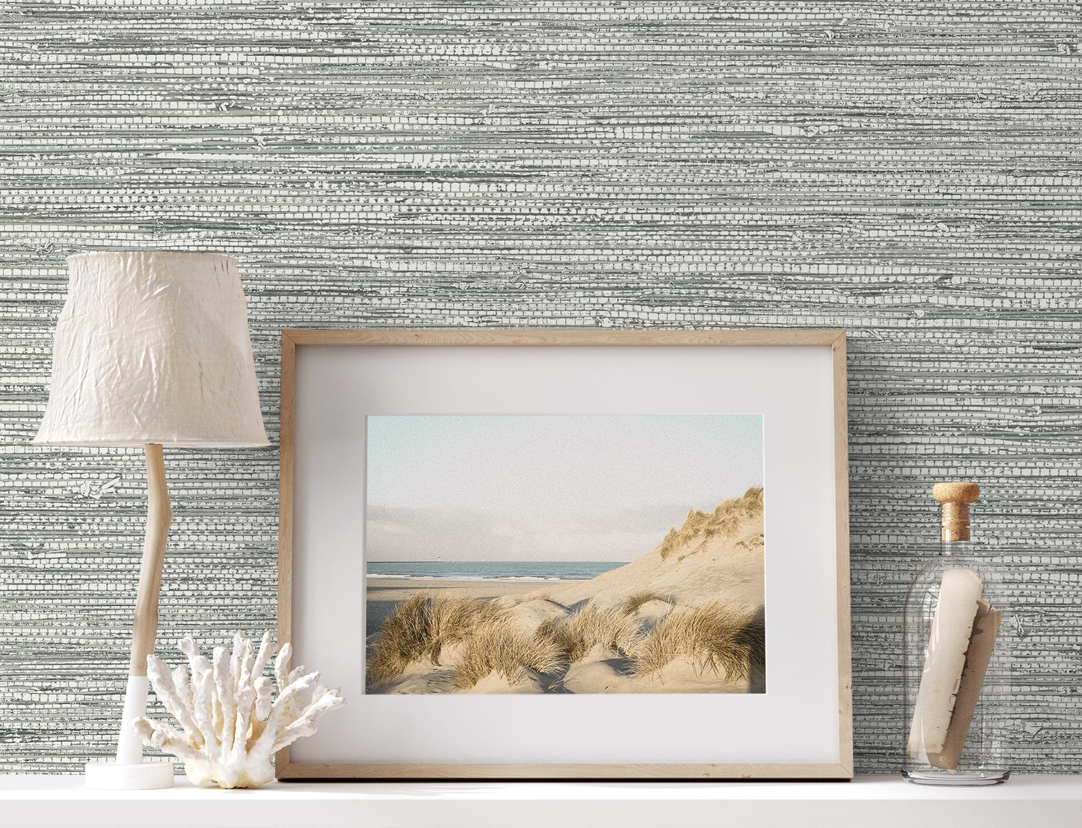 Summer House Isla Faux Jute Embossed Vinyl Unpasted Wallpaper