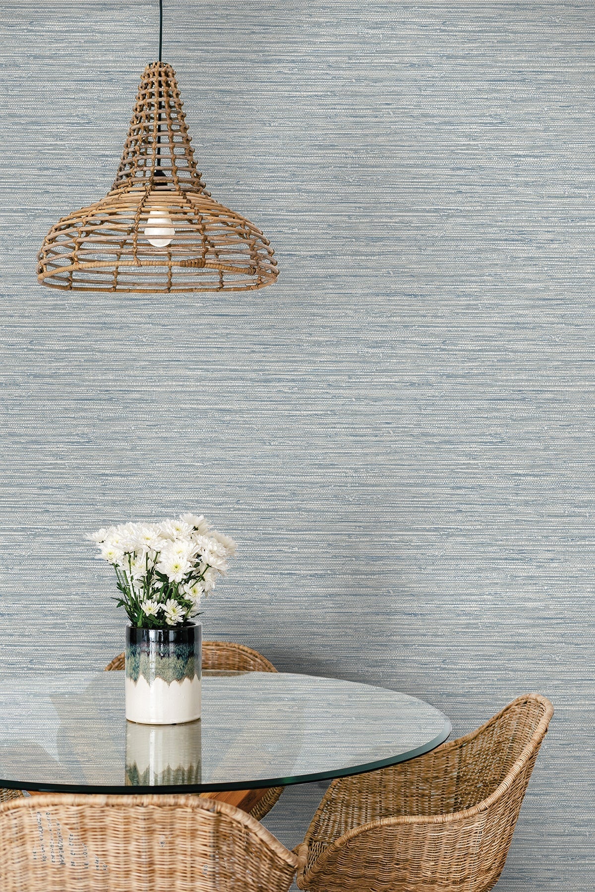 Summer House Isla Faux Jute Embossed Vinyl Unpasted Wallpaper