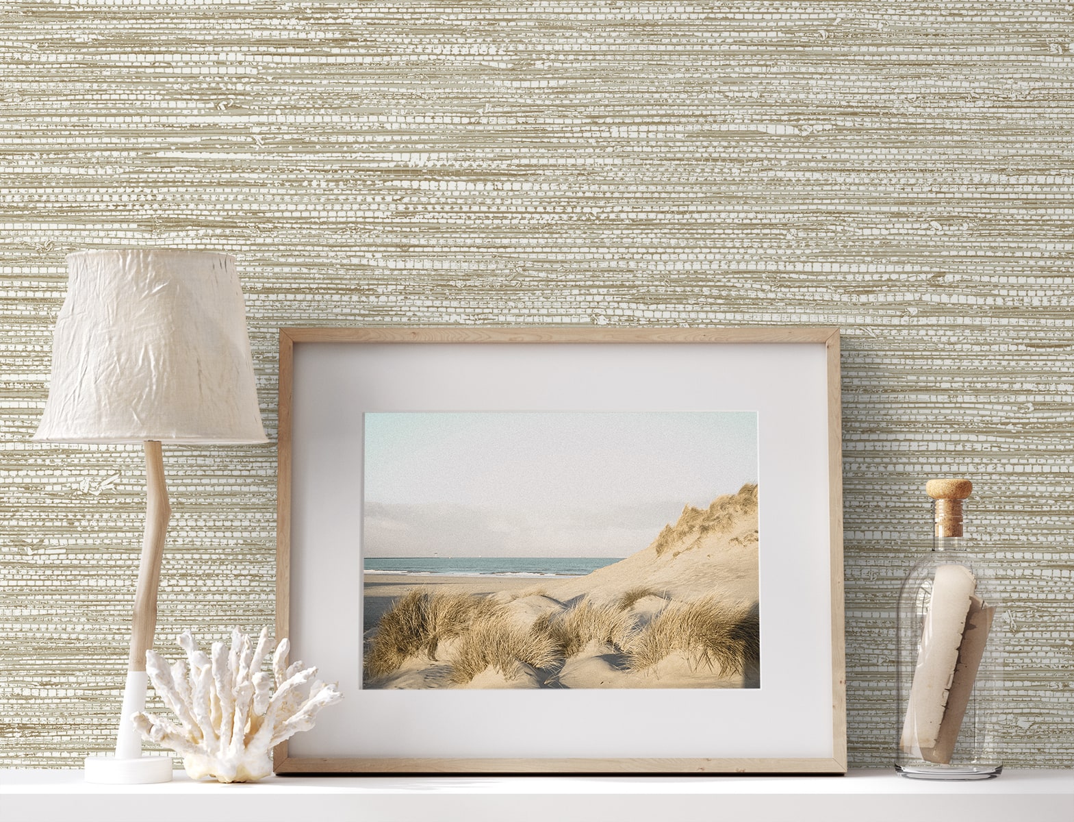Summer House Isla Faux Jute Embossed Vinyl Unpasted Wallpaper