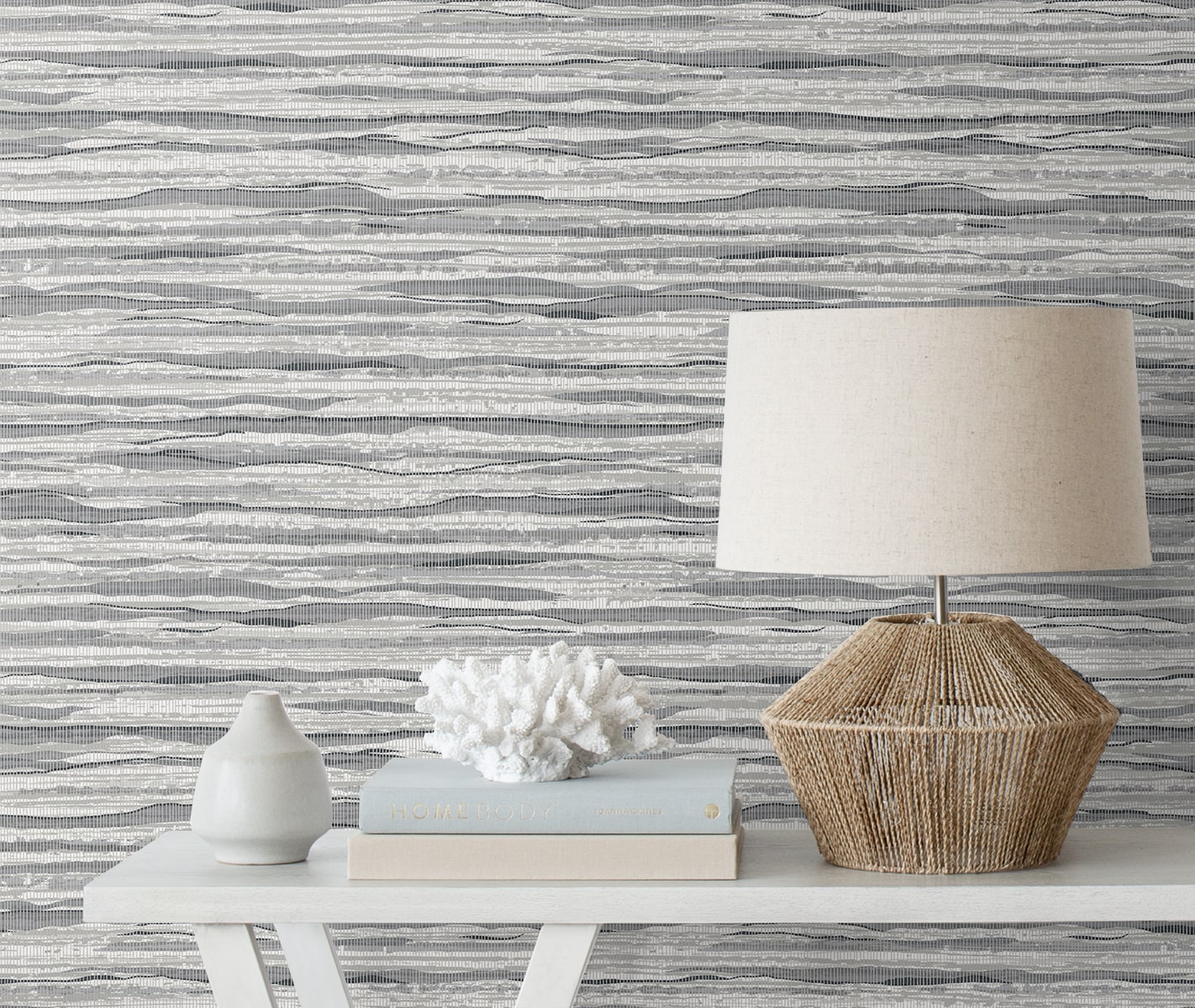 Summer House Skye Wave Stringcloth Unpasted Wallpaper