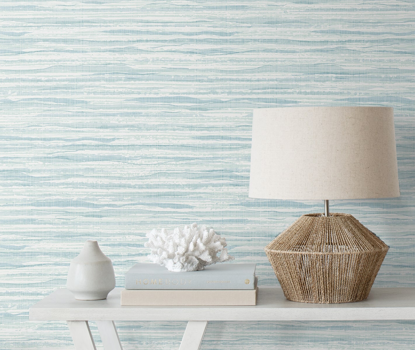 Summer House Skye Wave Stringcloth Unpasted Wallpaper