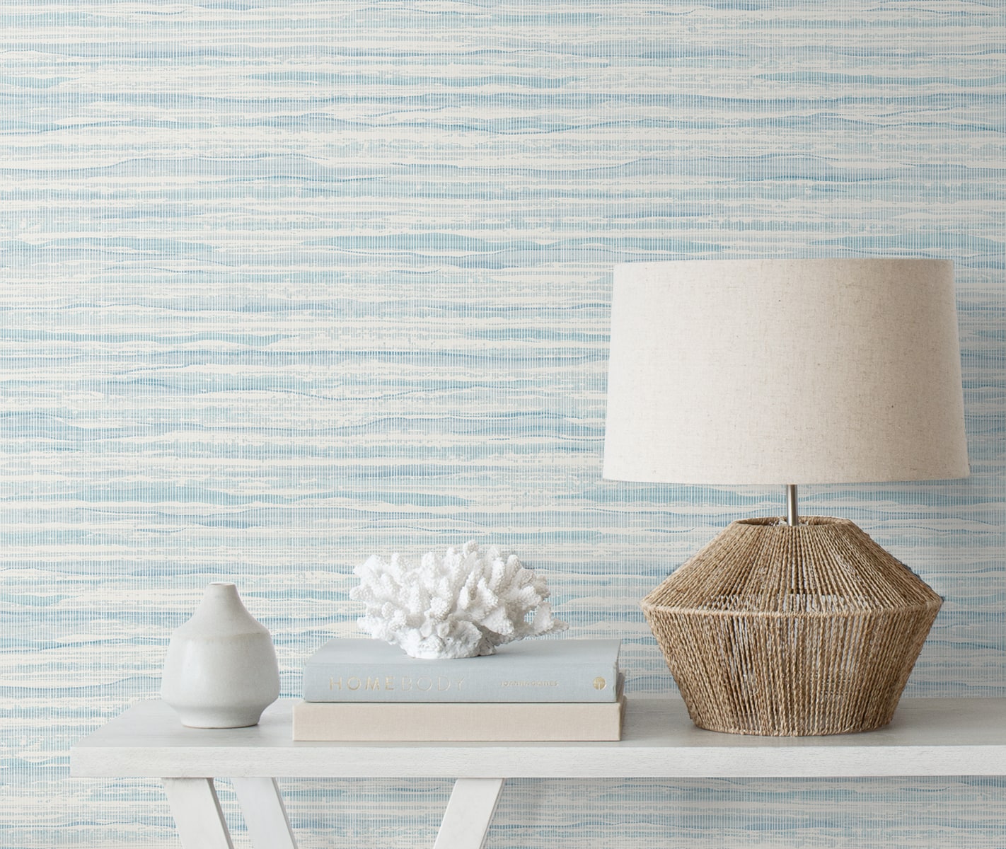 Summer House Skye Wave Stringcloth Unpasted Wallpaper