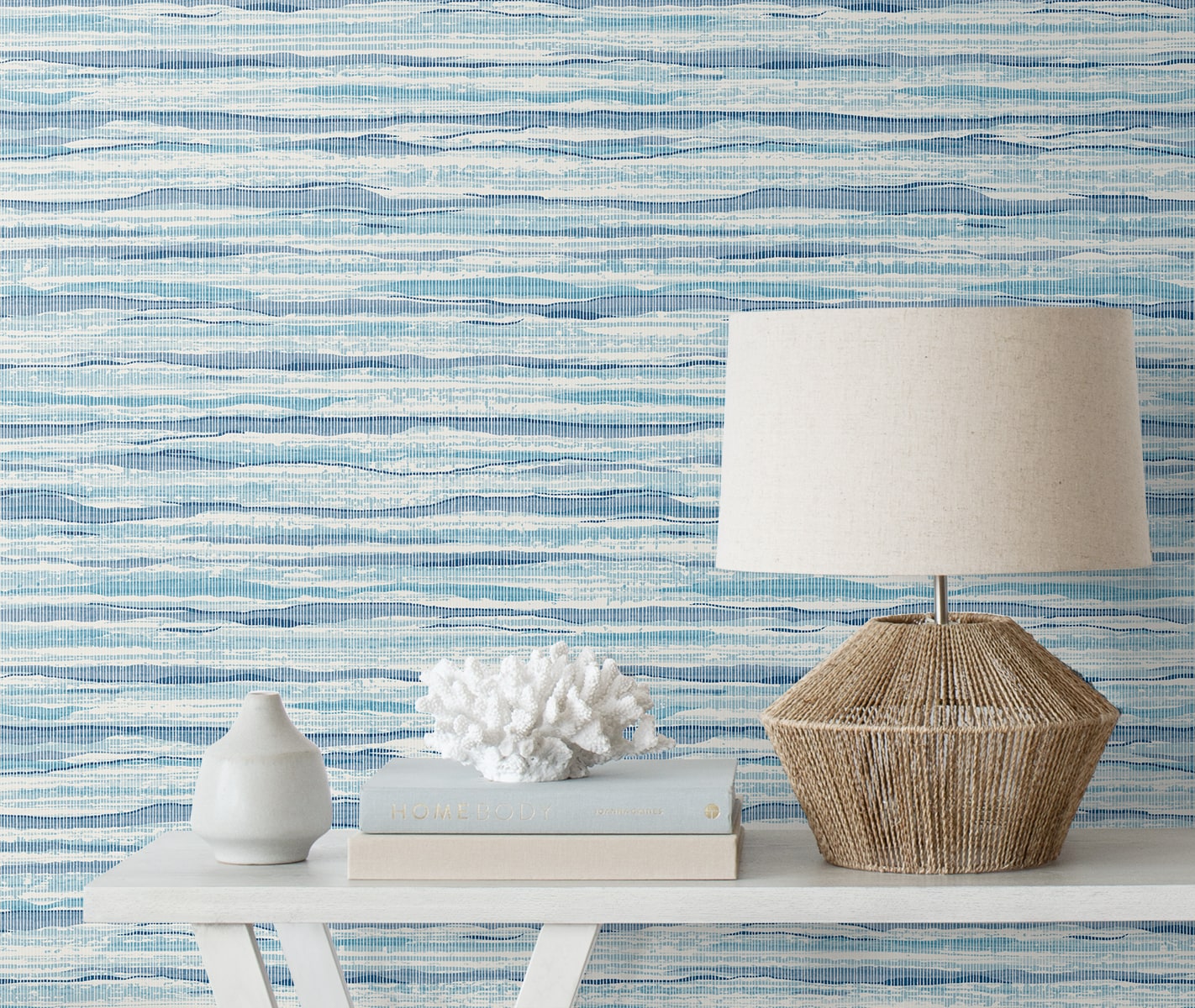 Summer House Skye Wave Stringcloth Unpasted Wallpaper