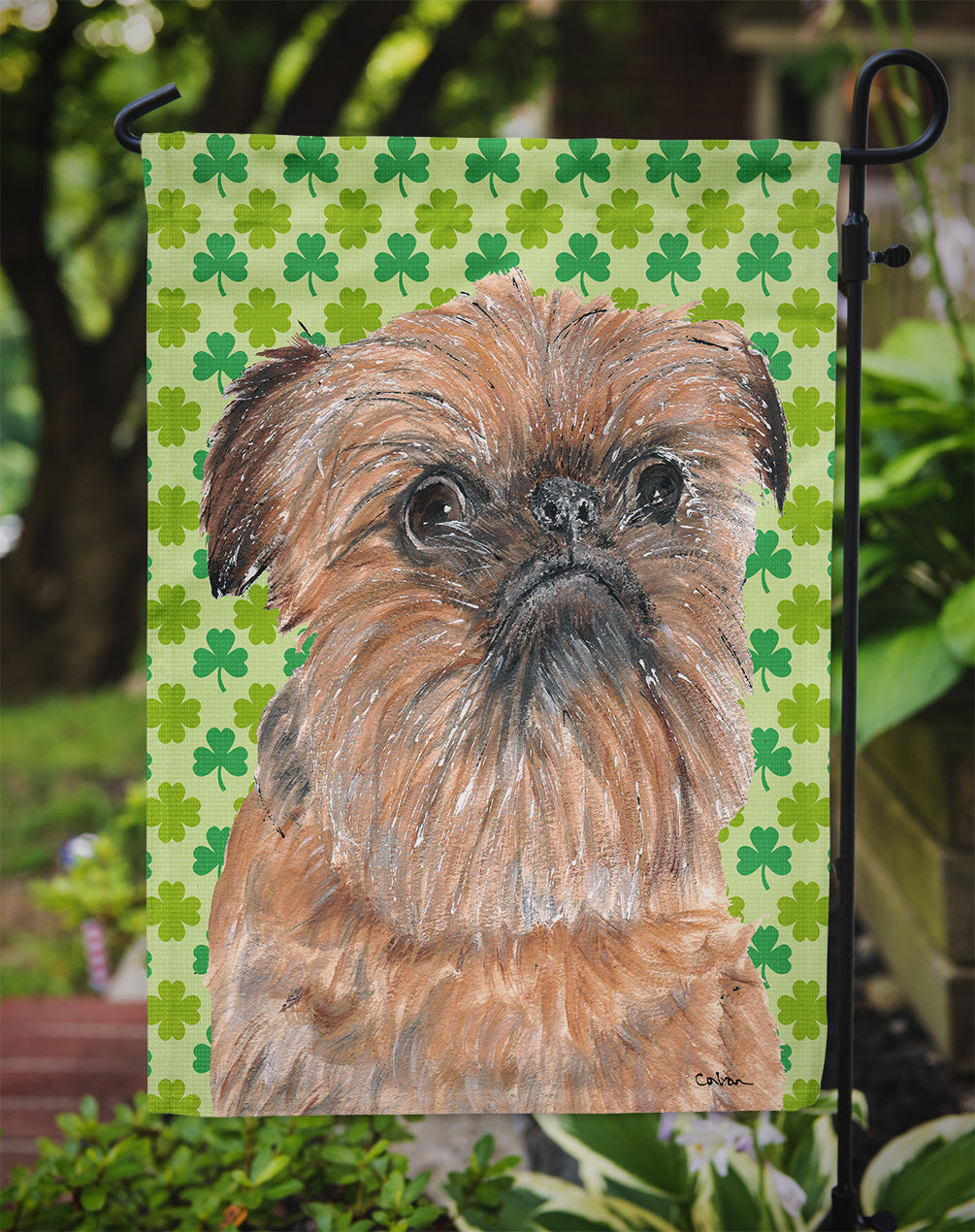 Brussels Griffon St Patrick's Irish Garden Flag