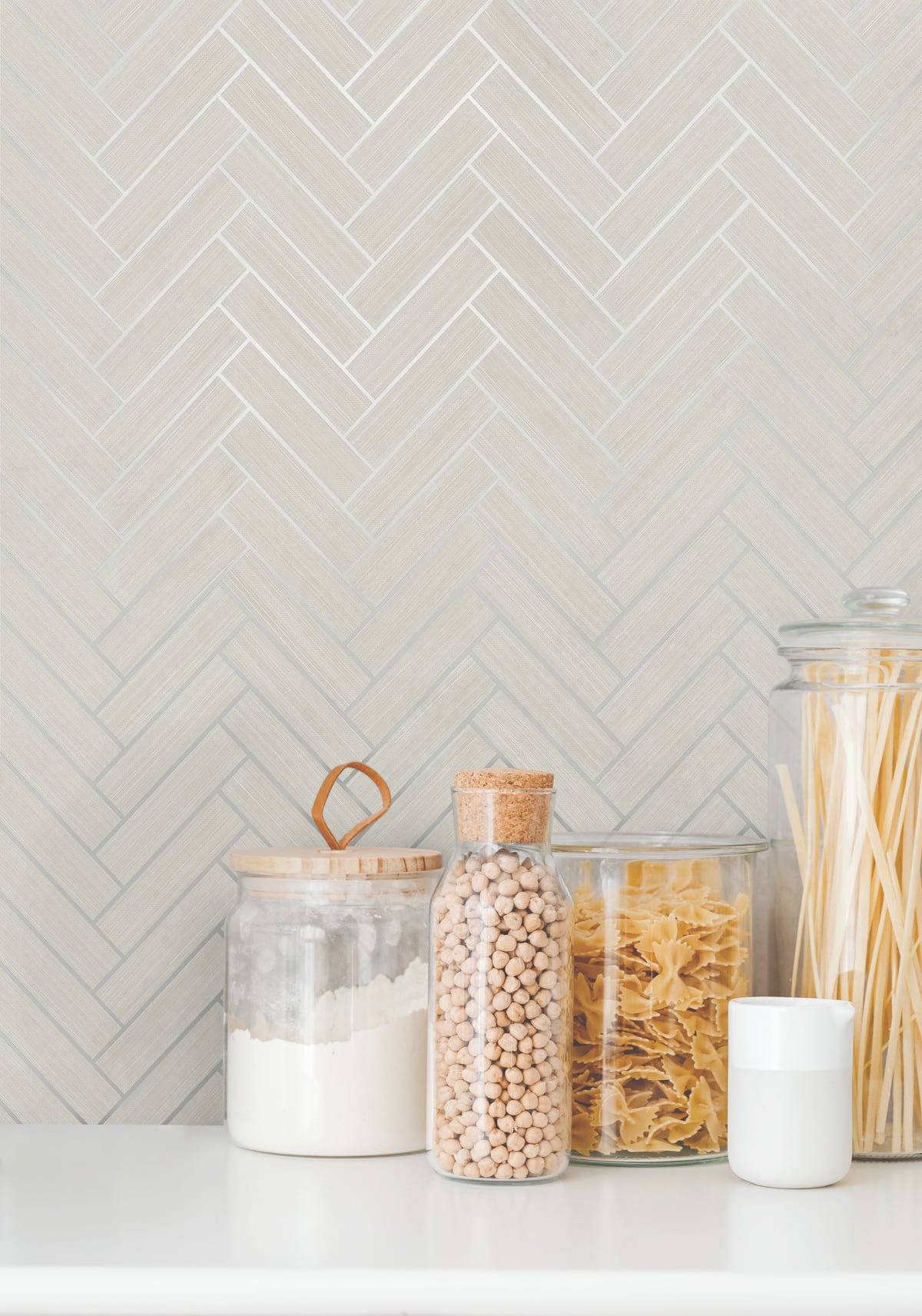 Herringbone Inlay Peel and Stick Removable Wallpaper