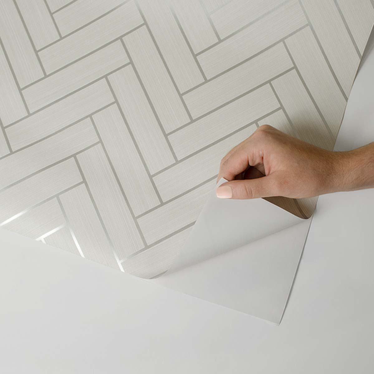 Herringbone Inlay Peel and Stick Removable Wallpaper