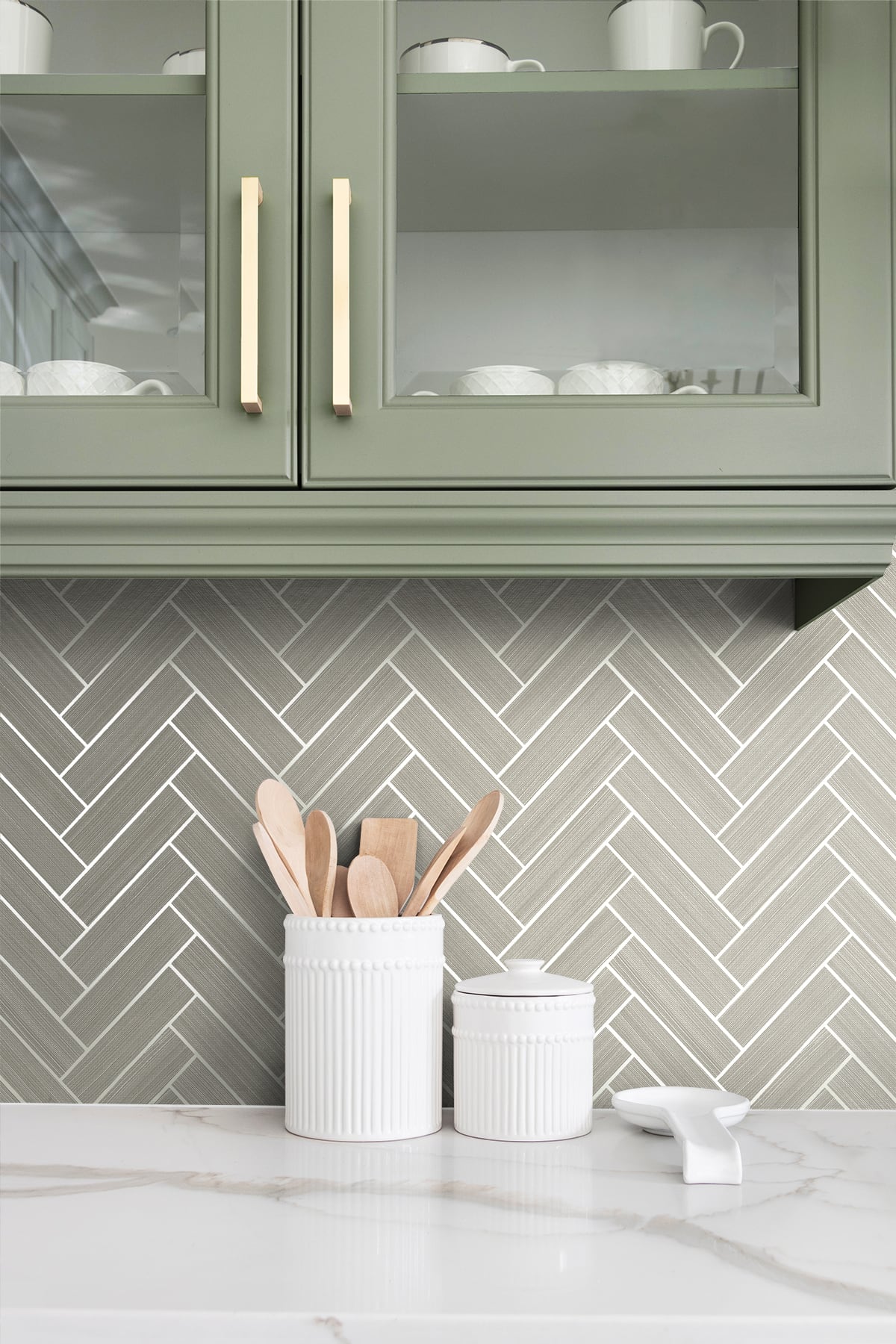 Herringbone Inlay Peel and Stick Removable Wallpaper