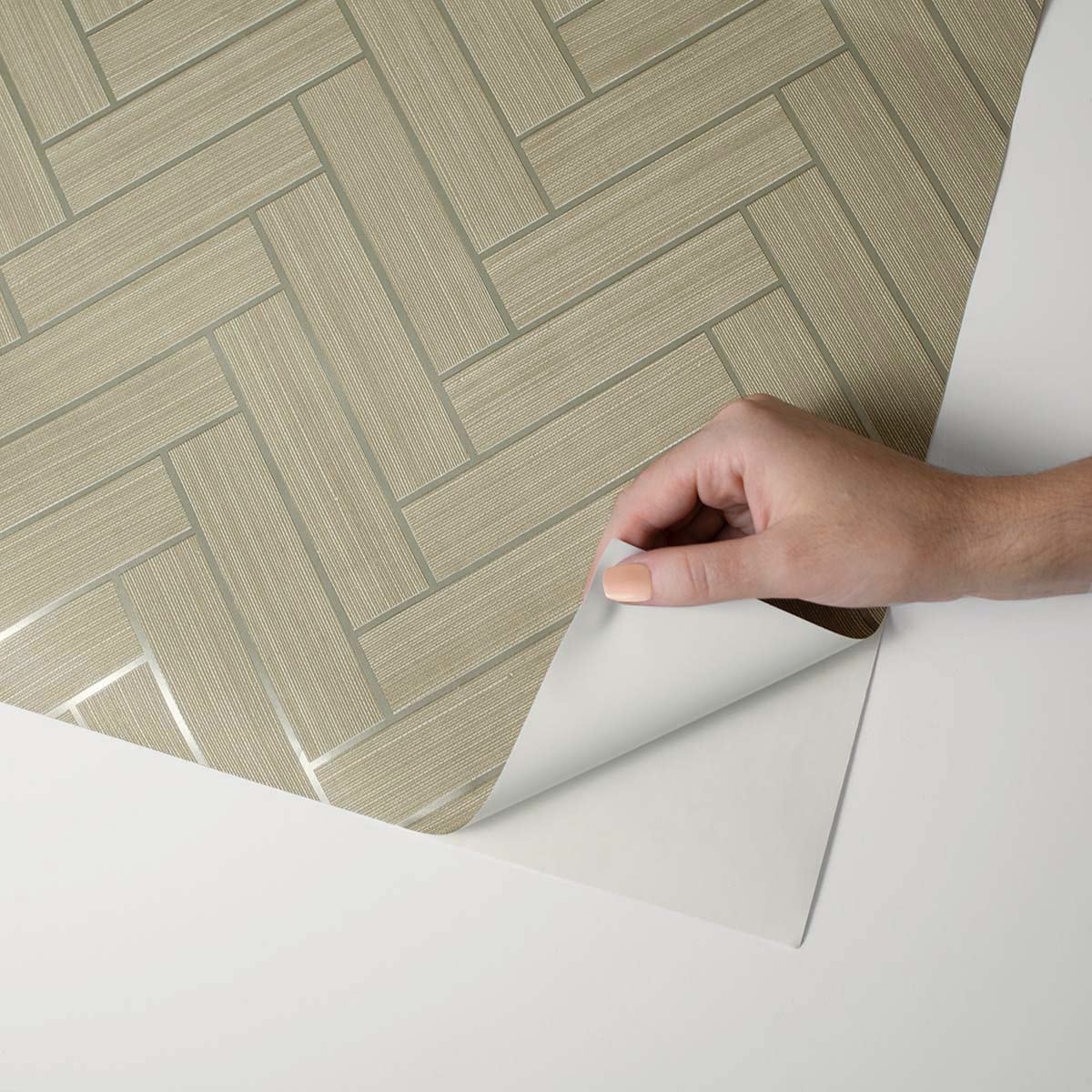 Herringbone Inlay Peel and Stick Removable Wallpaper
