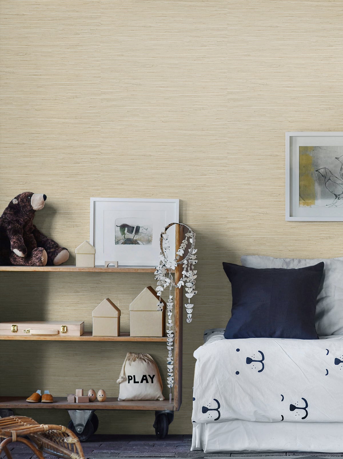Saybrook Faux Rushcloth Peel and Stick Removable Wallpaper