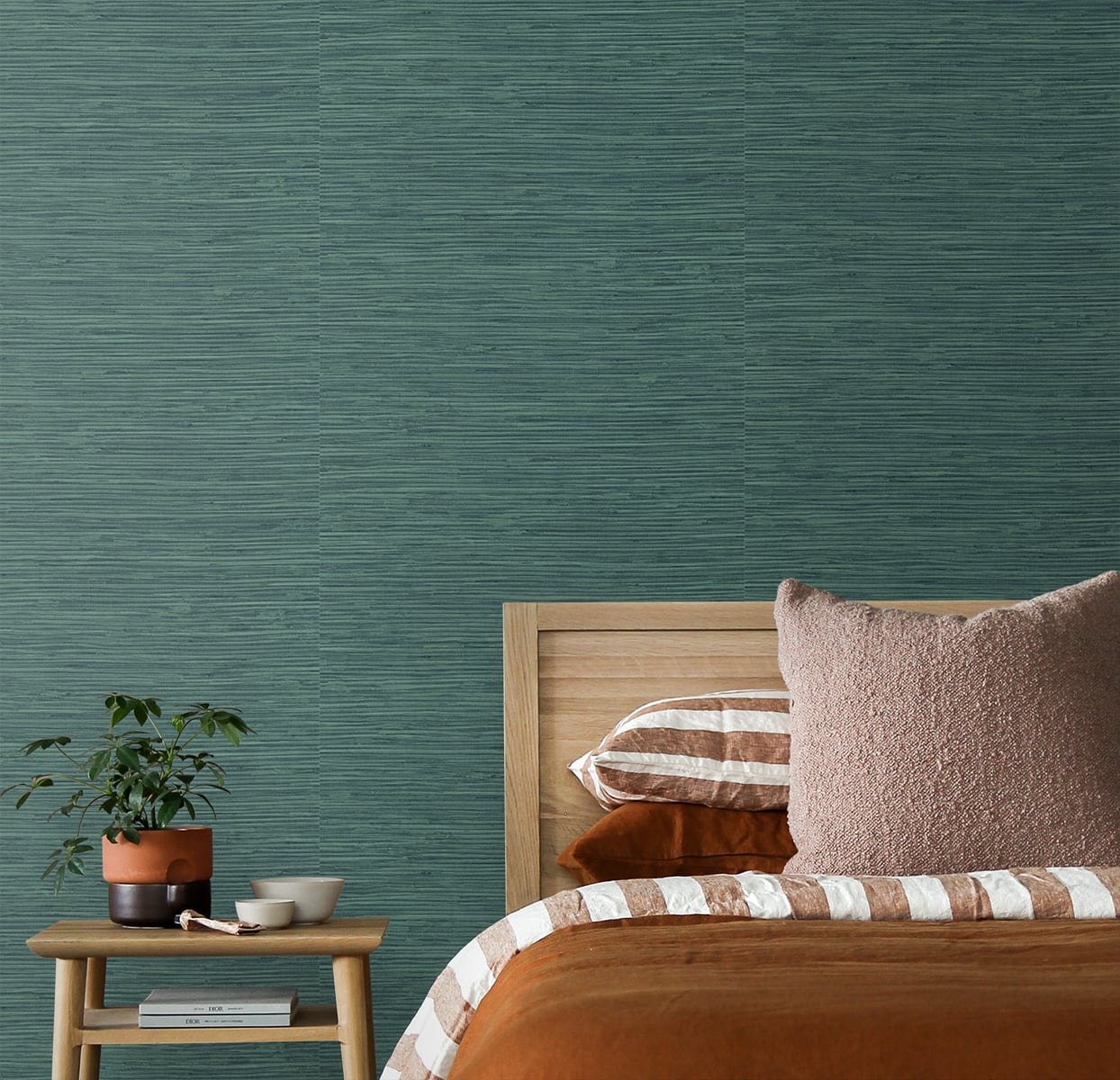 Saybrook Faux Rushcloth Peel and Stick Removable Wallpaper