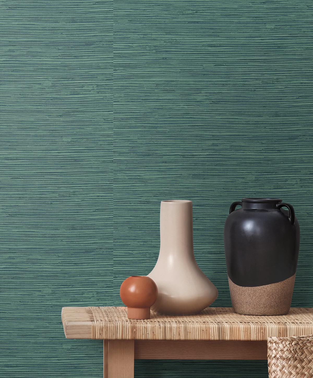 Saybrook Faux Rushcloth Peel and Stick Removable Wallpaper
