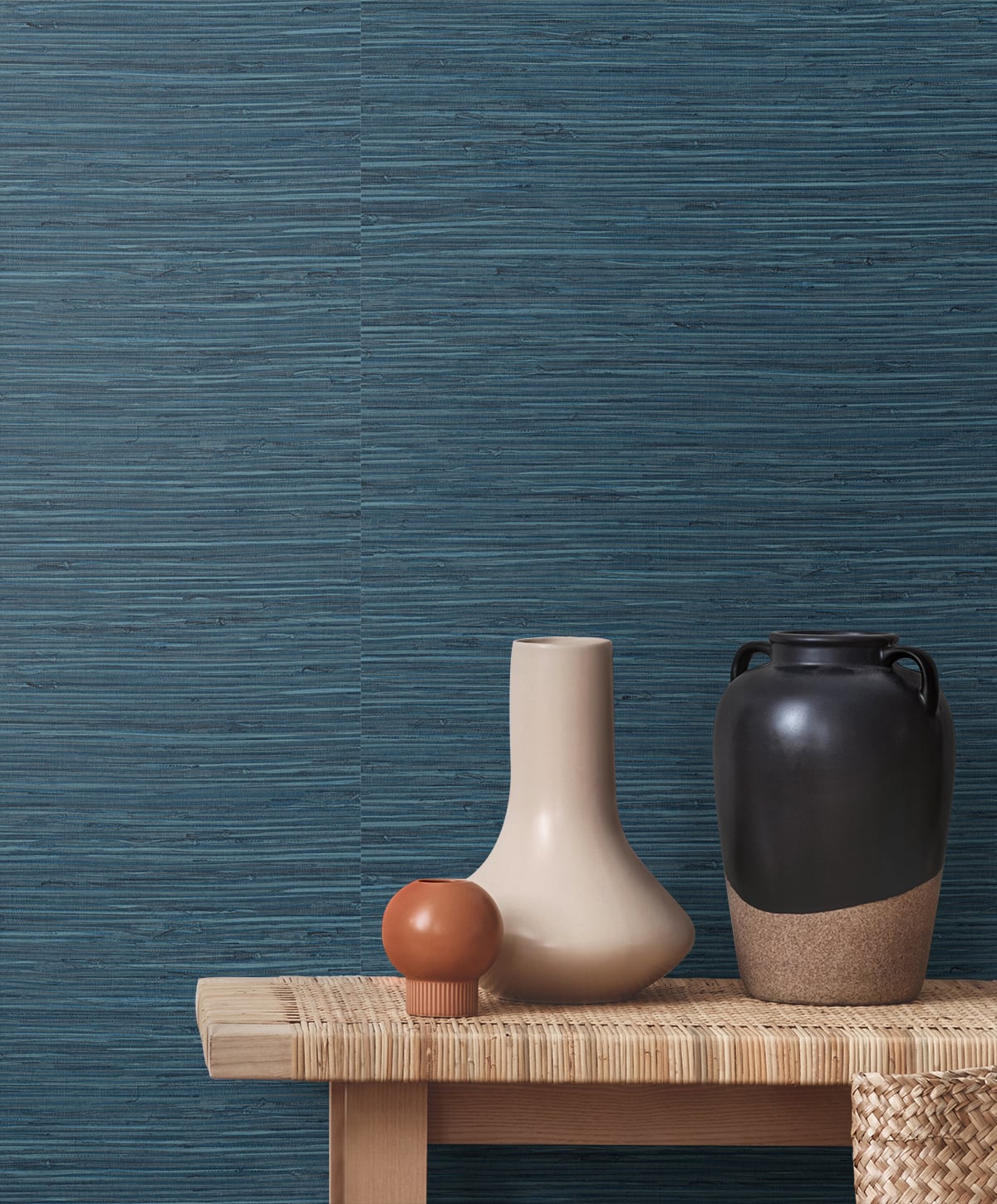 Saybrook Faux Rushcloth Peel and Stick Removable Wallpaper