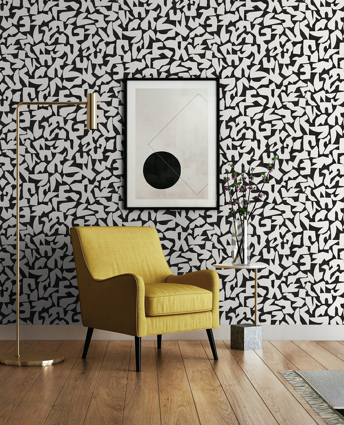 Graphic Geo Contemporary Peel and Stick Removable Wallpaper