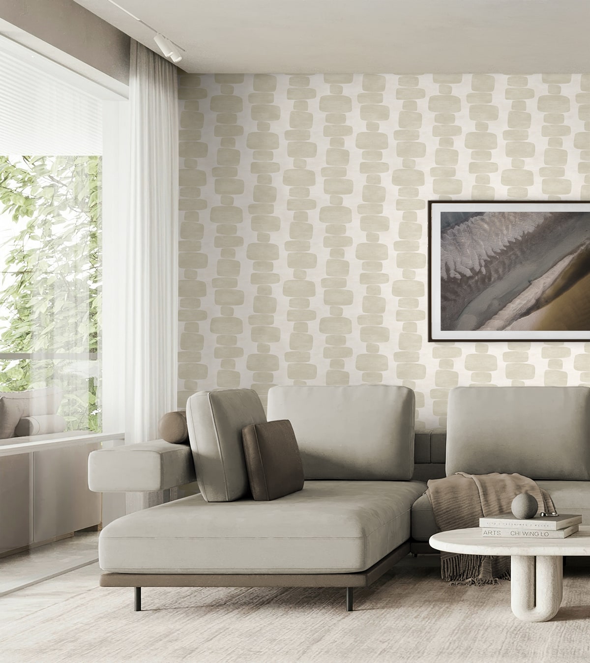 Stripe Block Contemporary Peel and Stick Removable Wallpaper