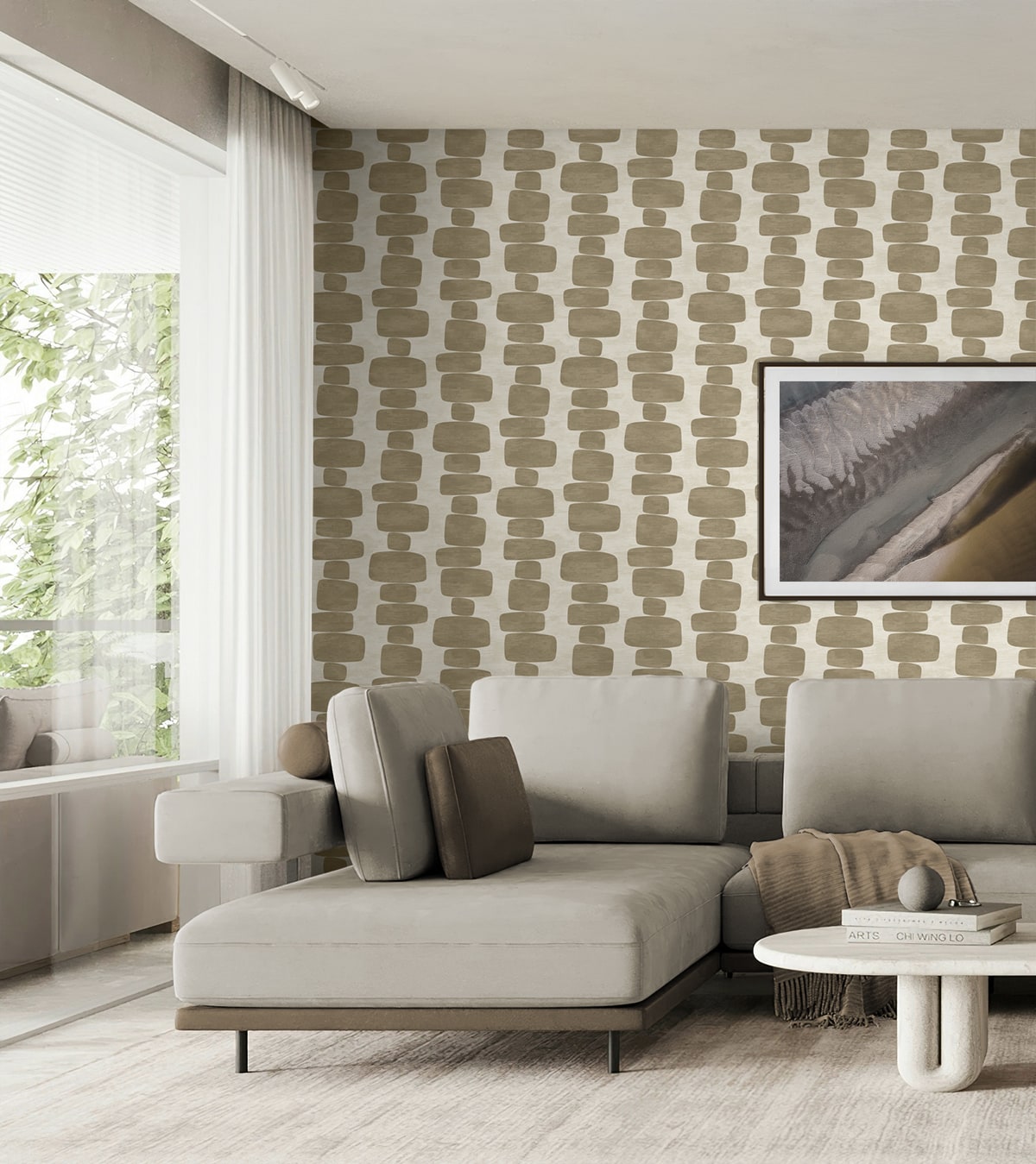 Stripe Block Contemporary Peel and Stick Removable Wallpaper