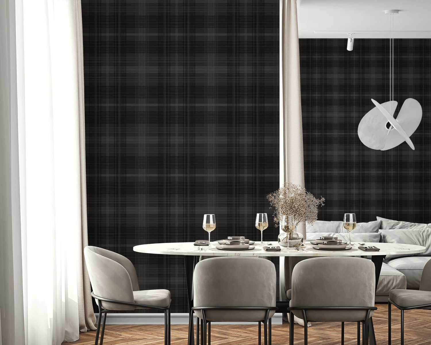 Crossroads Plaid Peel and Stick Removable Wallpaper
