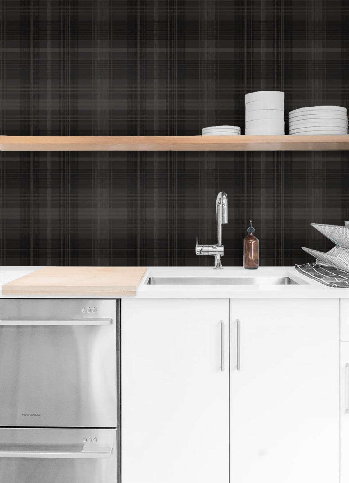 Crossroads Plaid Peel and Stick Removable Wallpaper