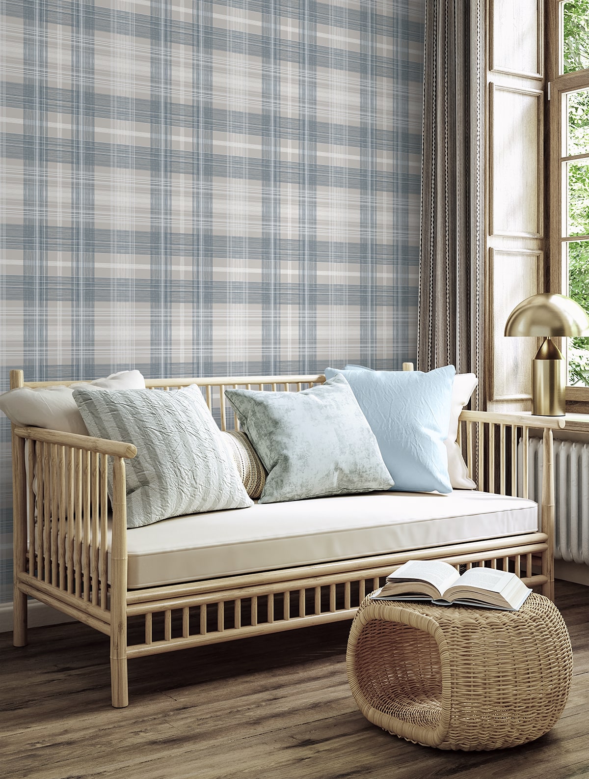 Crossroads Plaid Peel and Stick Removable Wallpaper