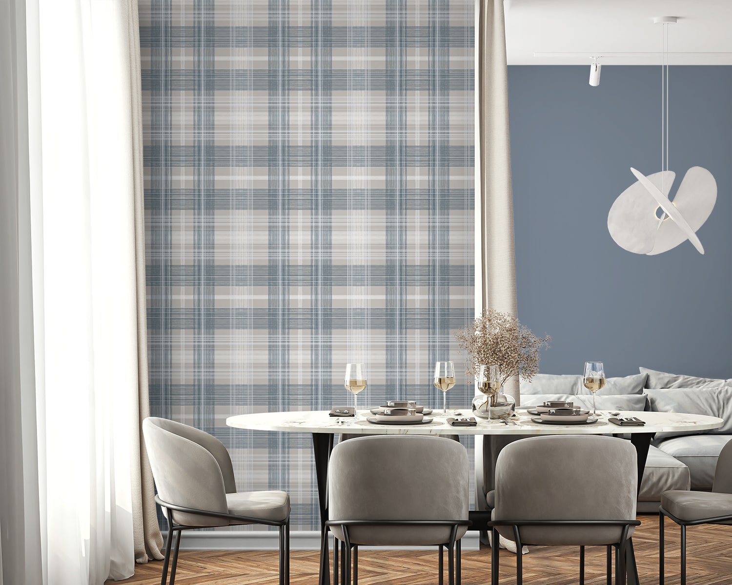 Crossroads Plaid Peel and Stick Removable Wallpaper