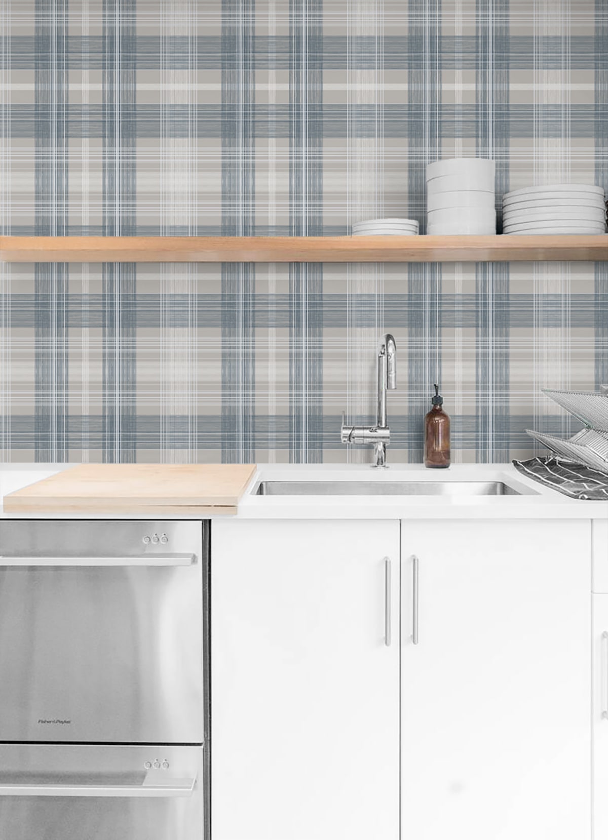 Crossroads Plaid Peel and Stick Removable Wallpaper