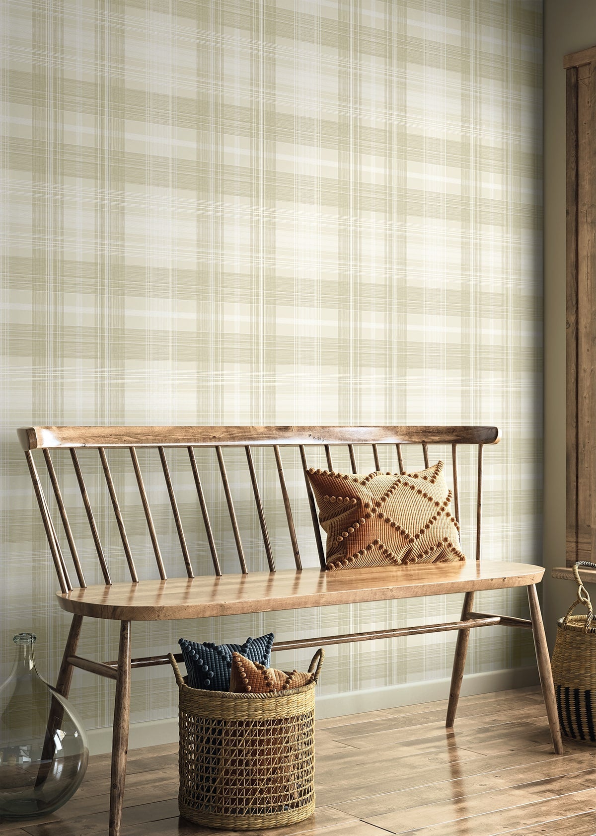 Crossroads Plaid Peel and Stick Removable Wallpaper