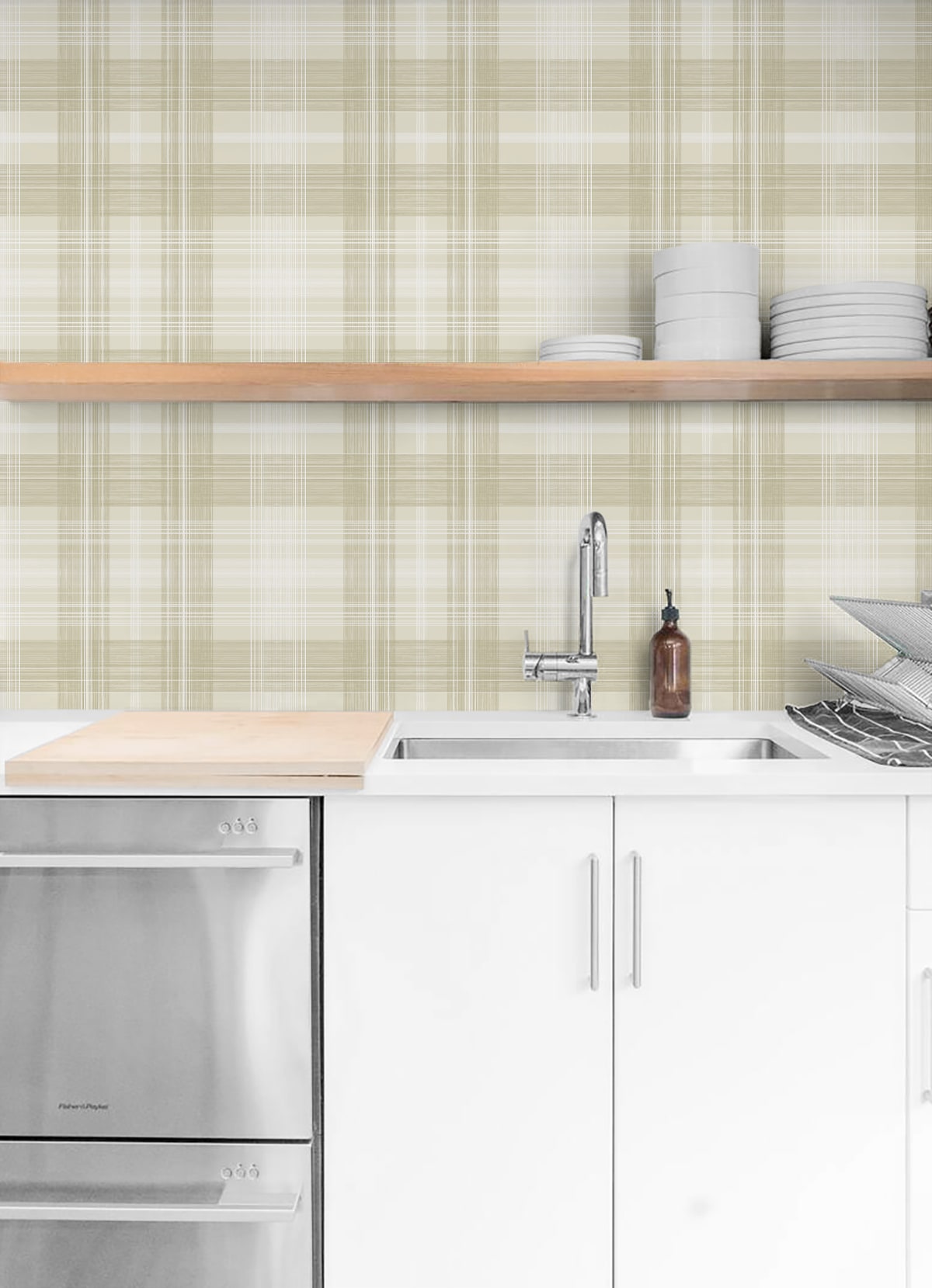 Crossroads Plaid Peel and Stick Removable Wallpaper