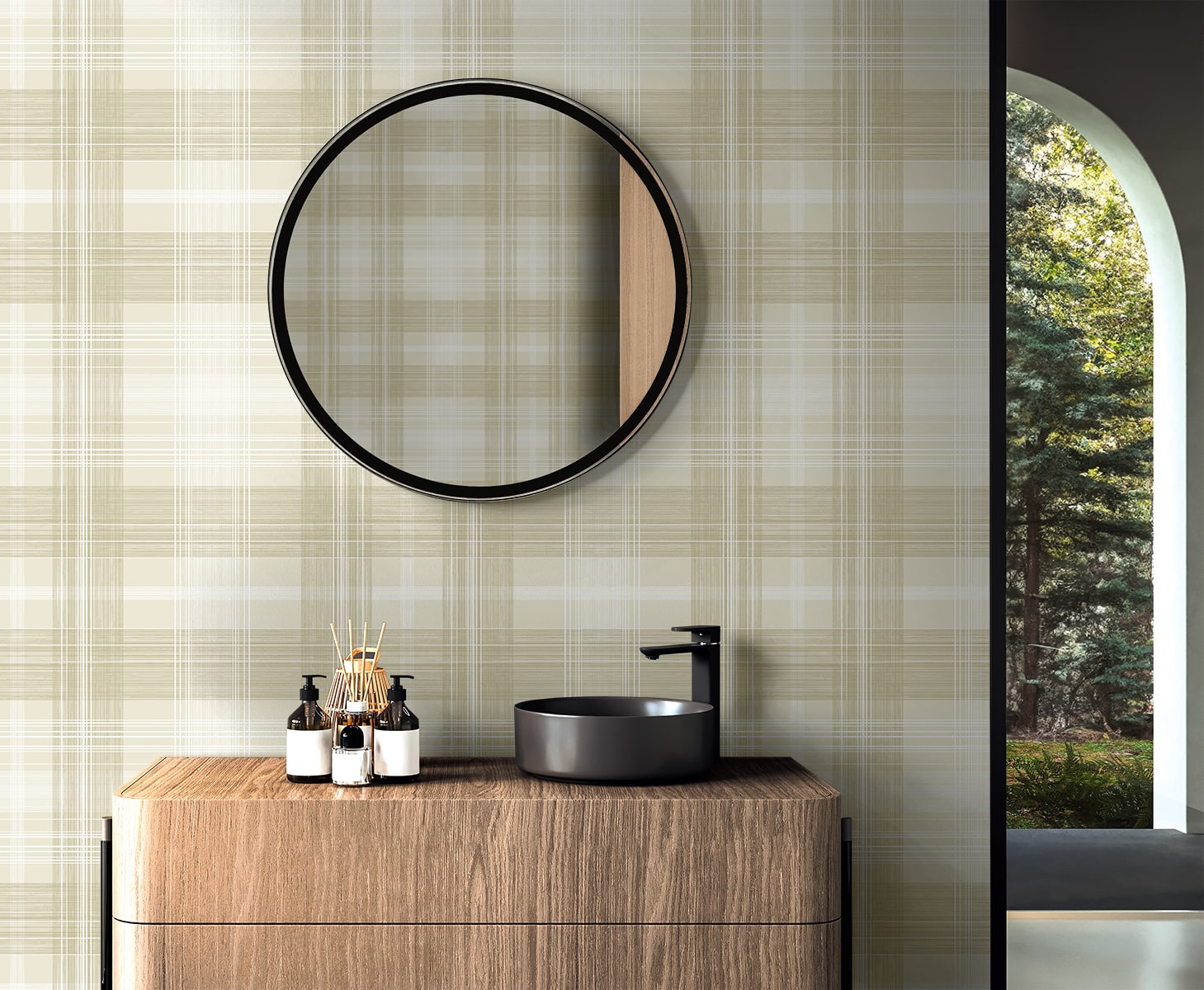 Crossroads Plaid Peel and Stick Removable Wallpaper