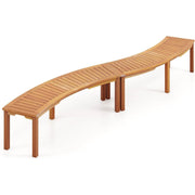Set of 2 - Outdoor, Backless Garden Bench with Modern Arch Design