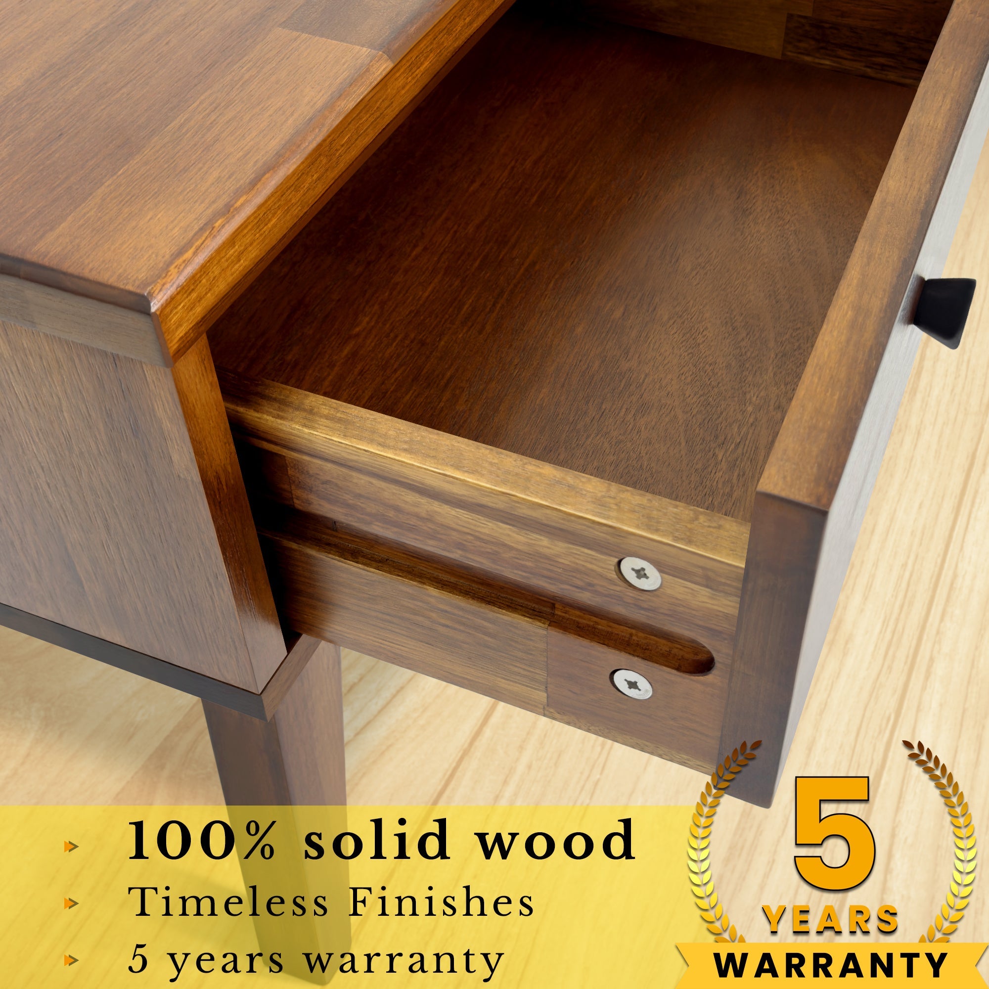Acacia Sofia 1-Drawer Solid Wood Nightstand
