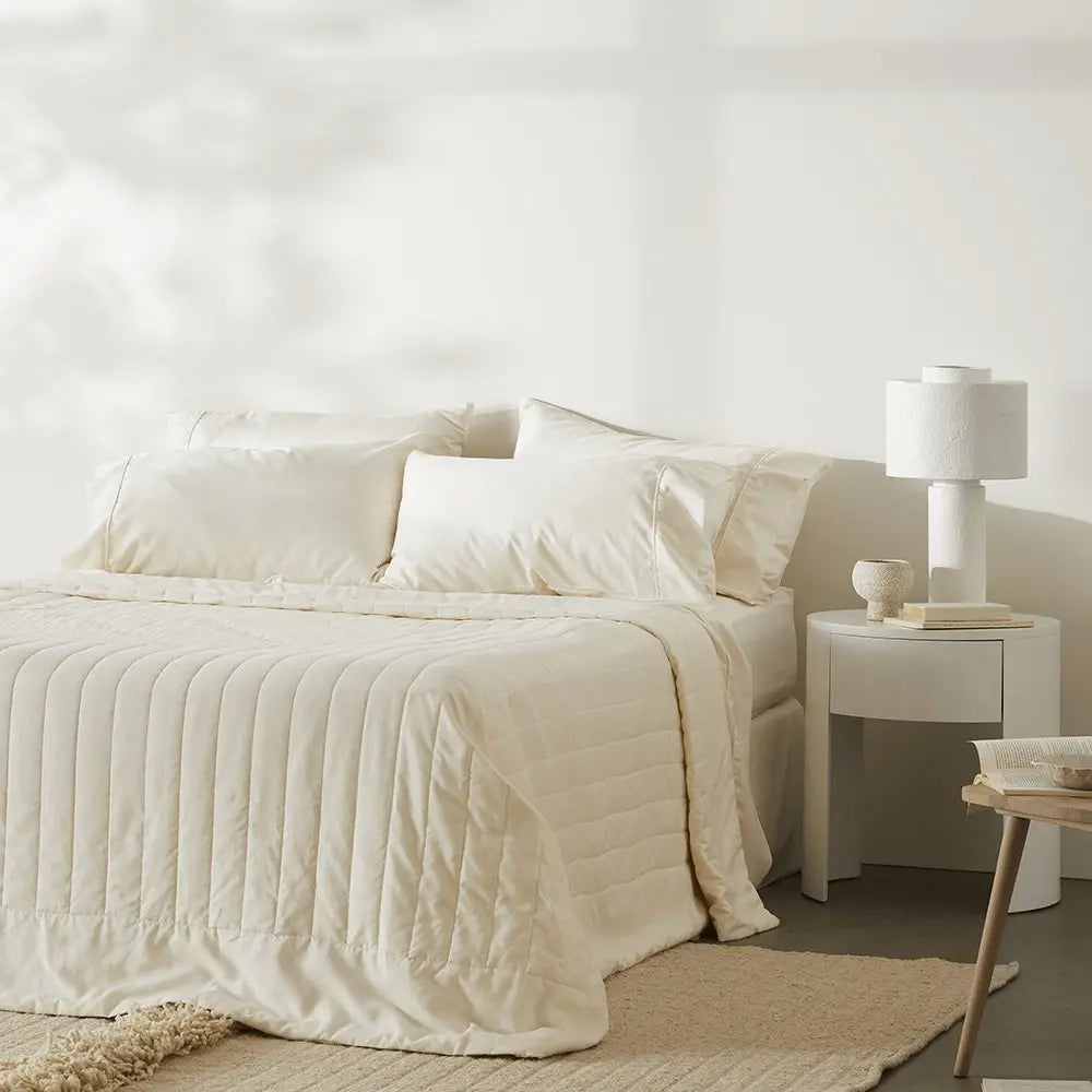 Linen + Bamboo Quilted Coverlet