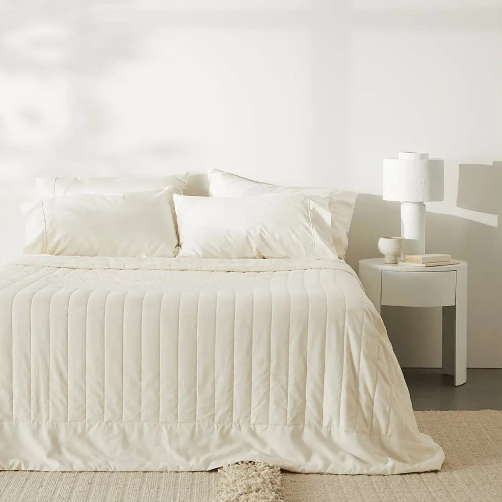 Linen + Bamboo Quilted Coverlet