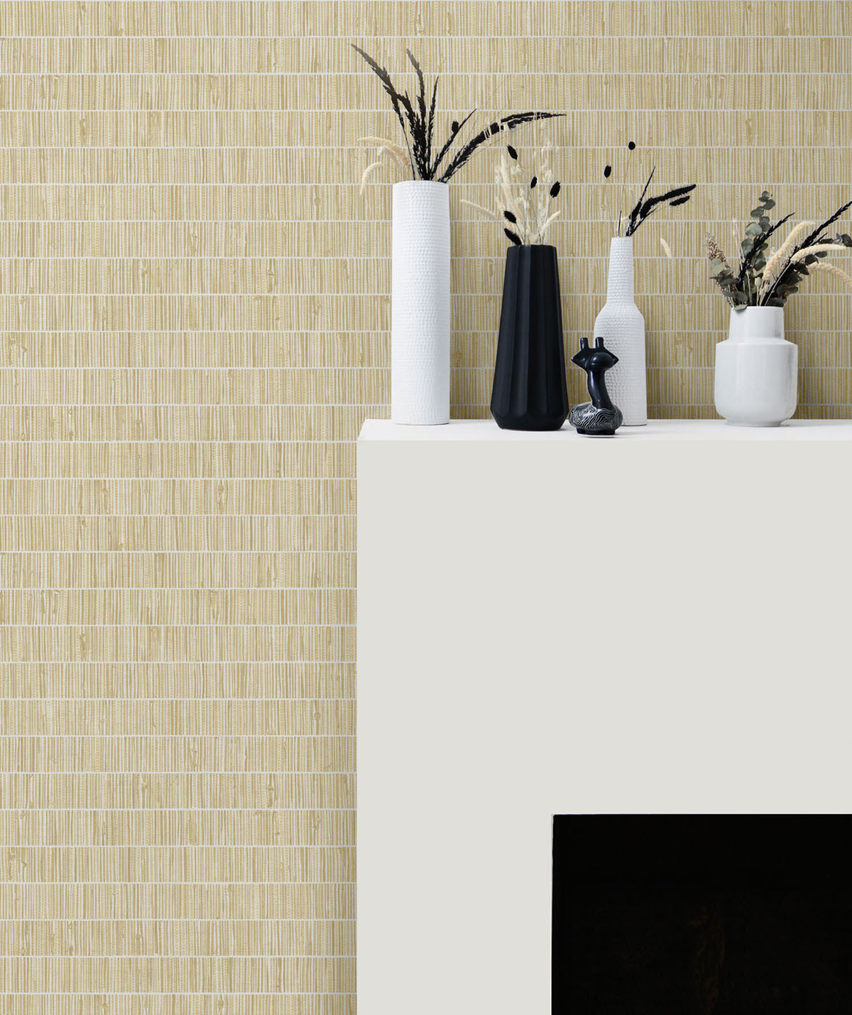 More Textures Blue Grass Band Shimmer Embossed Vinyl Unpasted Wallpaper