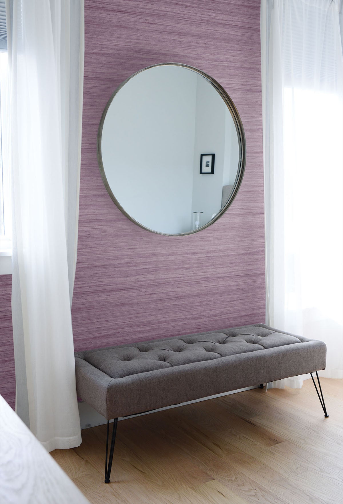More Textures Sunrise Shantung Silk Embossed Vinyl Unpasted Wallpaper