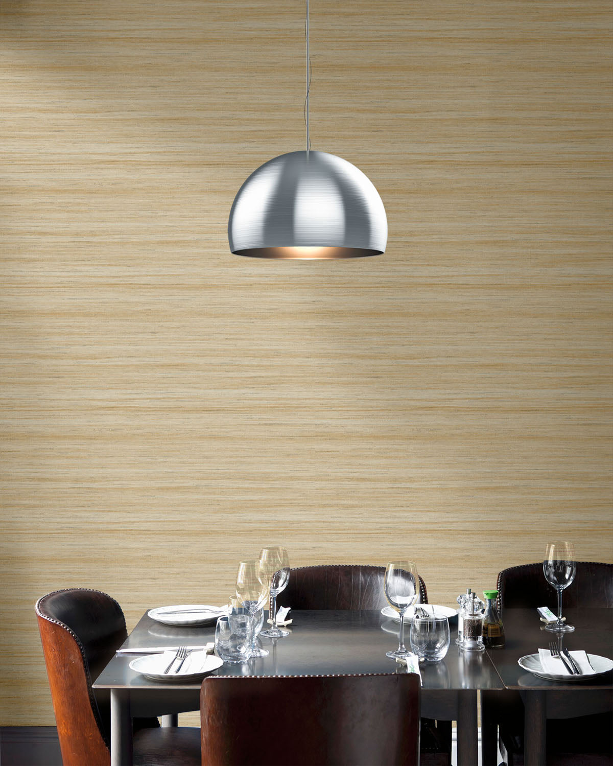 More Textures Sunrise Shantung Silk Embossed Vinyl Unpasted Wallpaper