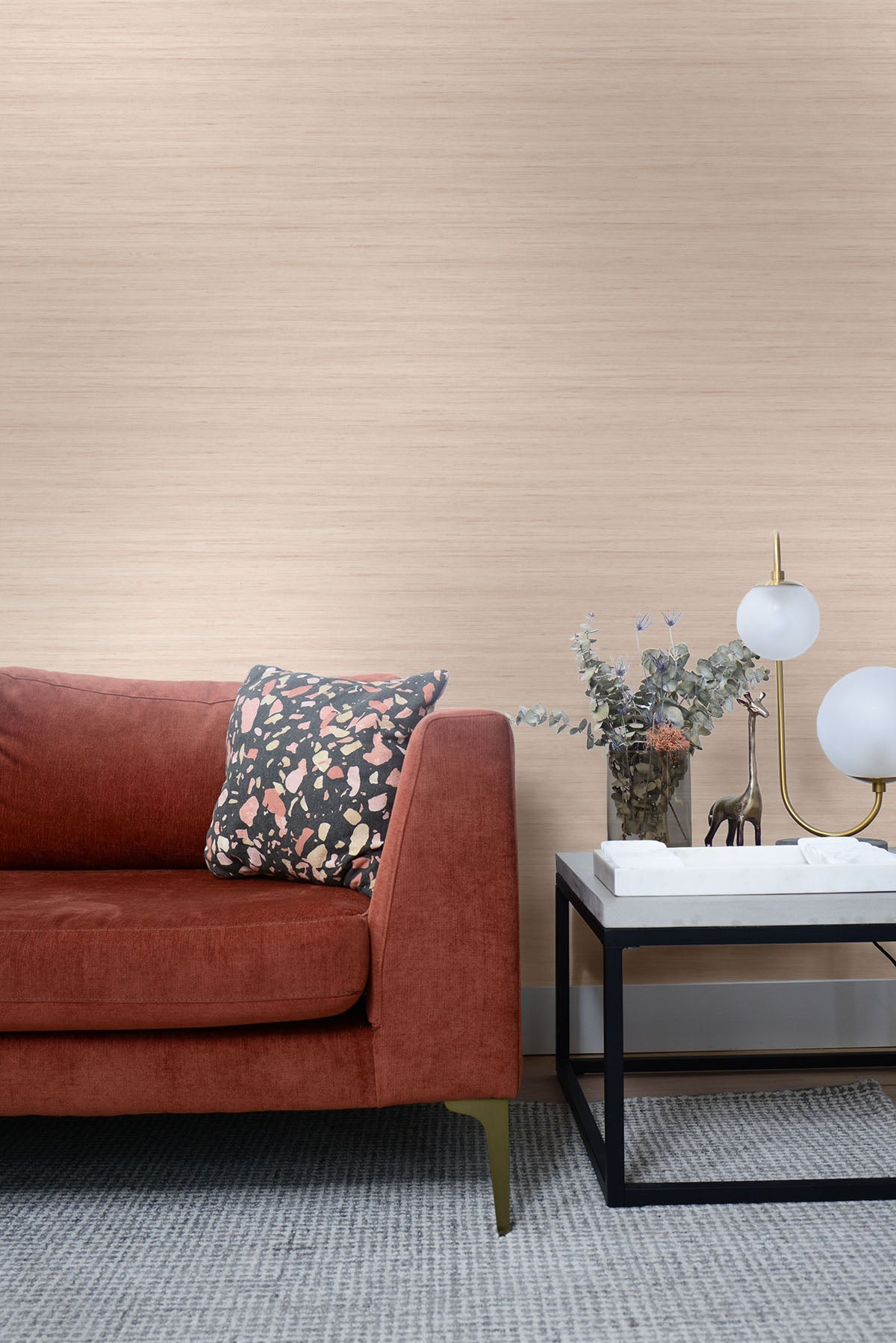 More Textures Sunrise Shantung Silk Embossed Vinyl Unpasted Wallpaper