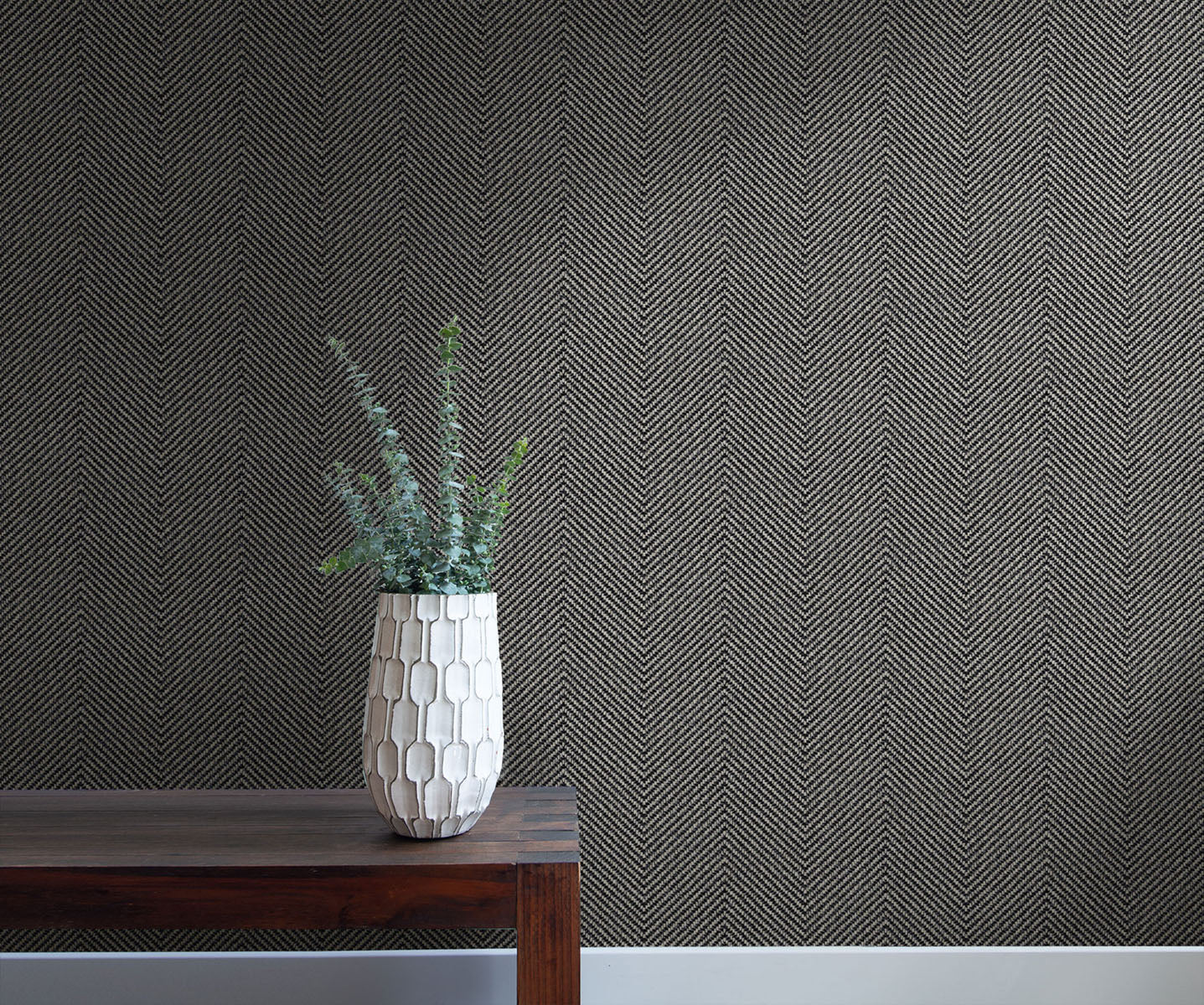 More Textures Café Chevron Embossed Vinyl Unpasted Wallpaper