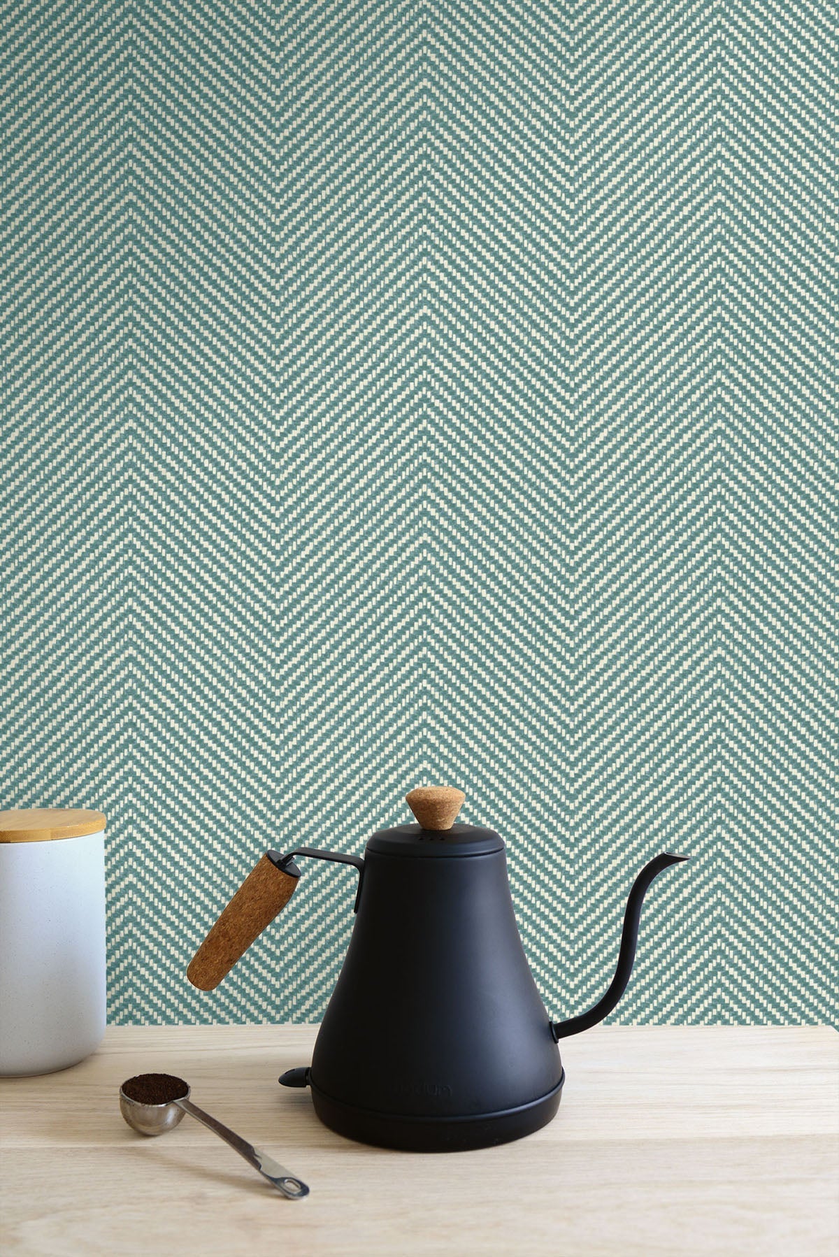 More Textures Café Chevron Embossed Vinyl Unpasted Wallpaper